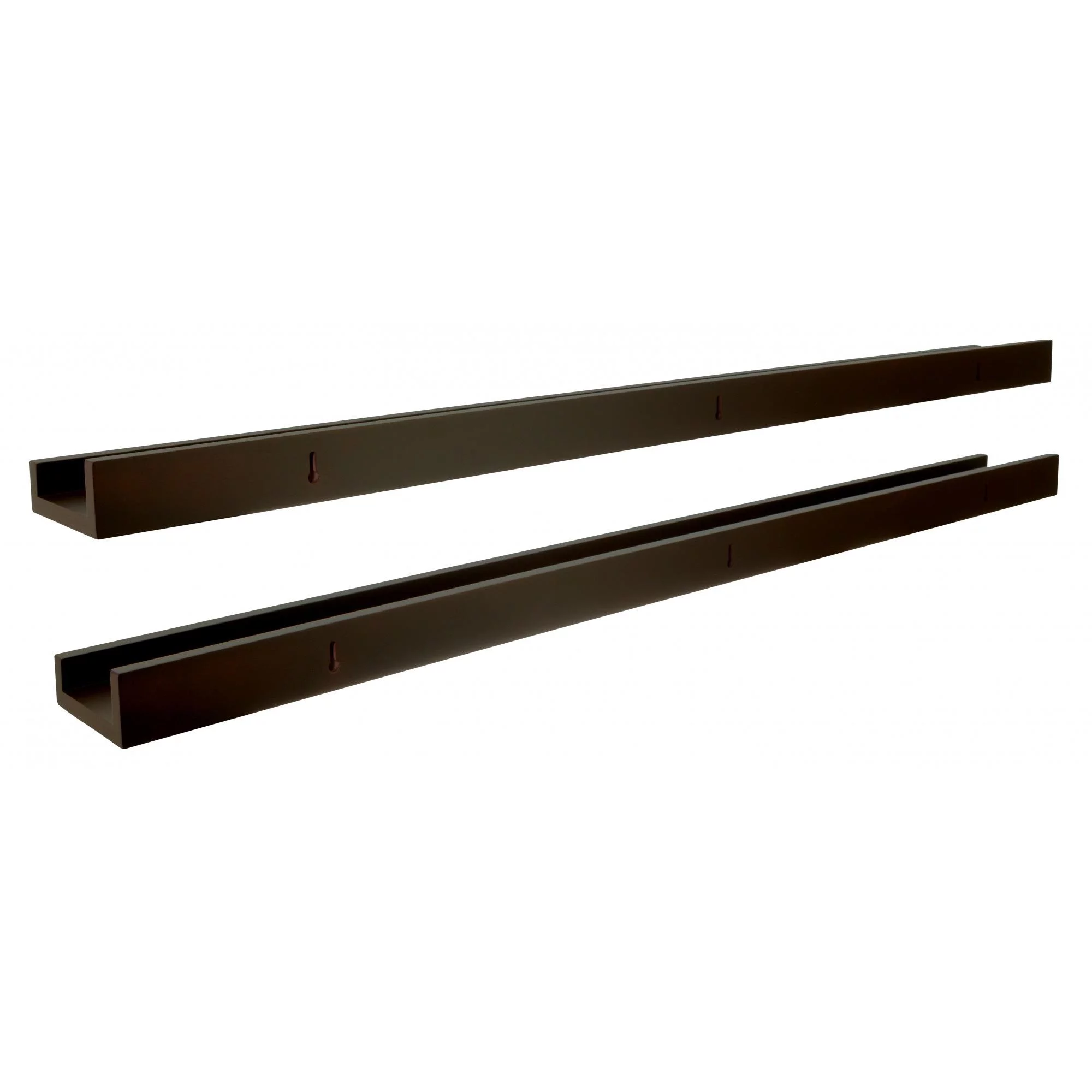 kieragrace KG Modern  Edge Frame Ledge  Set of 2 Espresso Engineered Wood