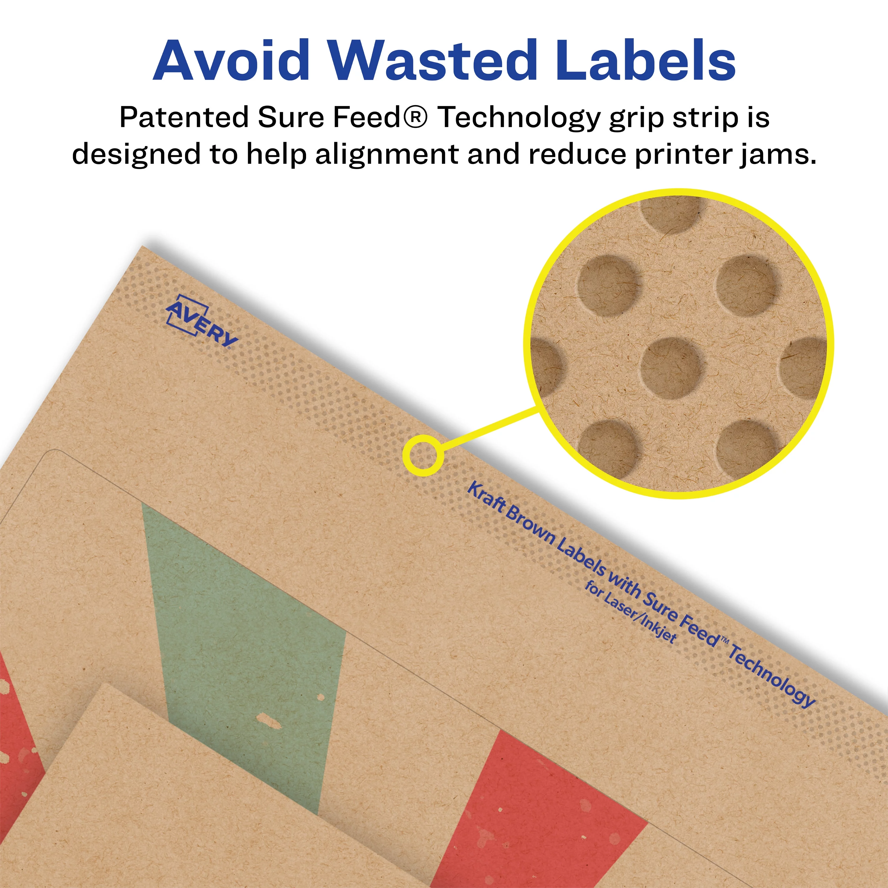 Avery Kraft Brown Square Labels, 8