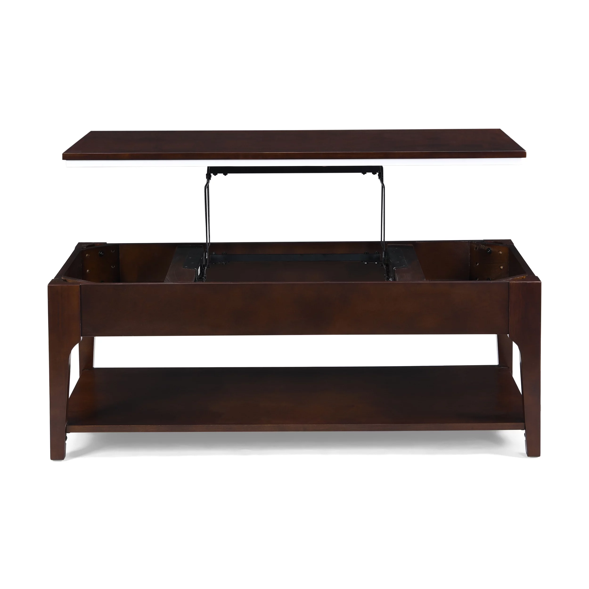 Noble House Johan Transitional Wood Rectangle Lift Top Coffee Table, Dark Walnut