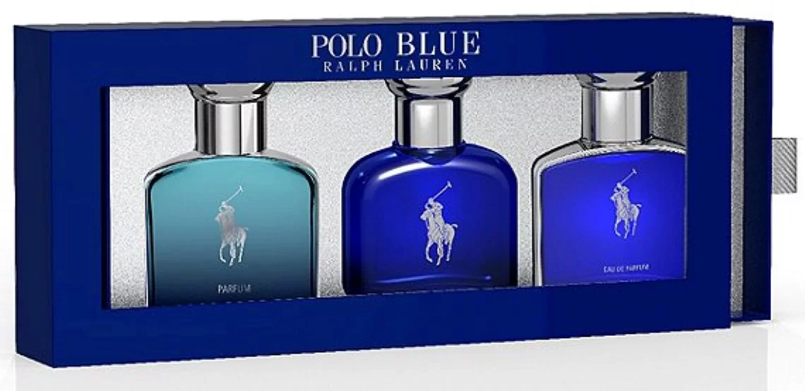 Ralph Lauren Polo Blue Men's Coffret Set 3 pc 1.0 oz (Pack of 2)