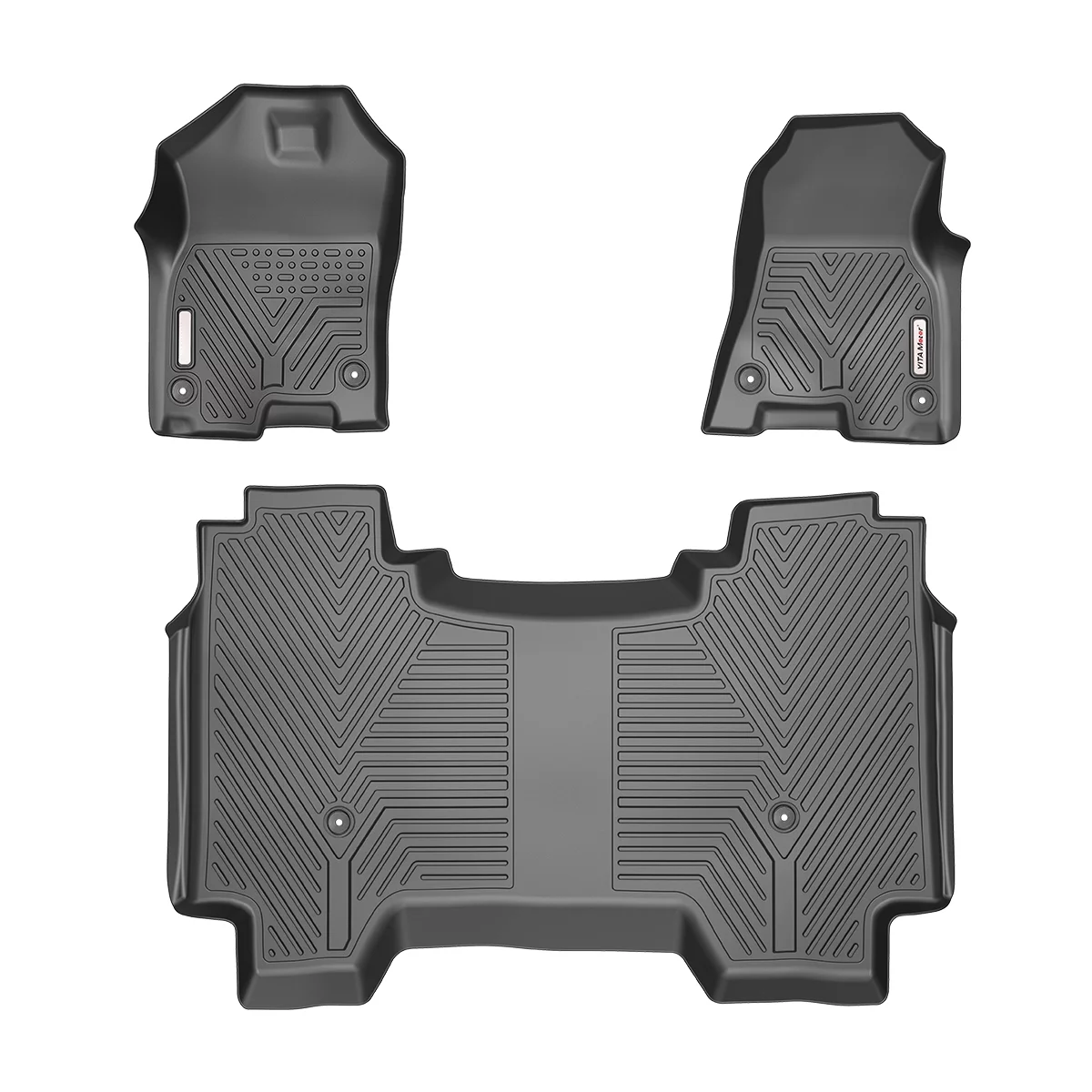 Ledkingdomus All-Weather TPE Rubber For 2019-2022 Dodge Ram 1500 Crew Cab Front Rear Kit Floor Mats Liner Set