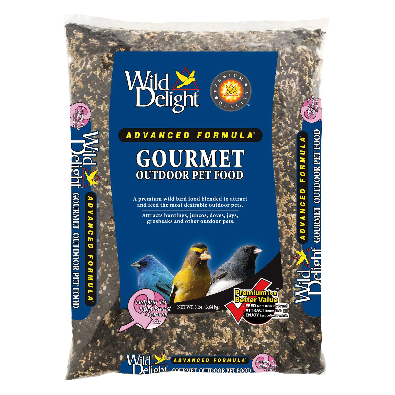 Wild Delight 368080 Gourmet Wild Bird Food, Sunflower, 8 Lbs. - Quantity 1