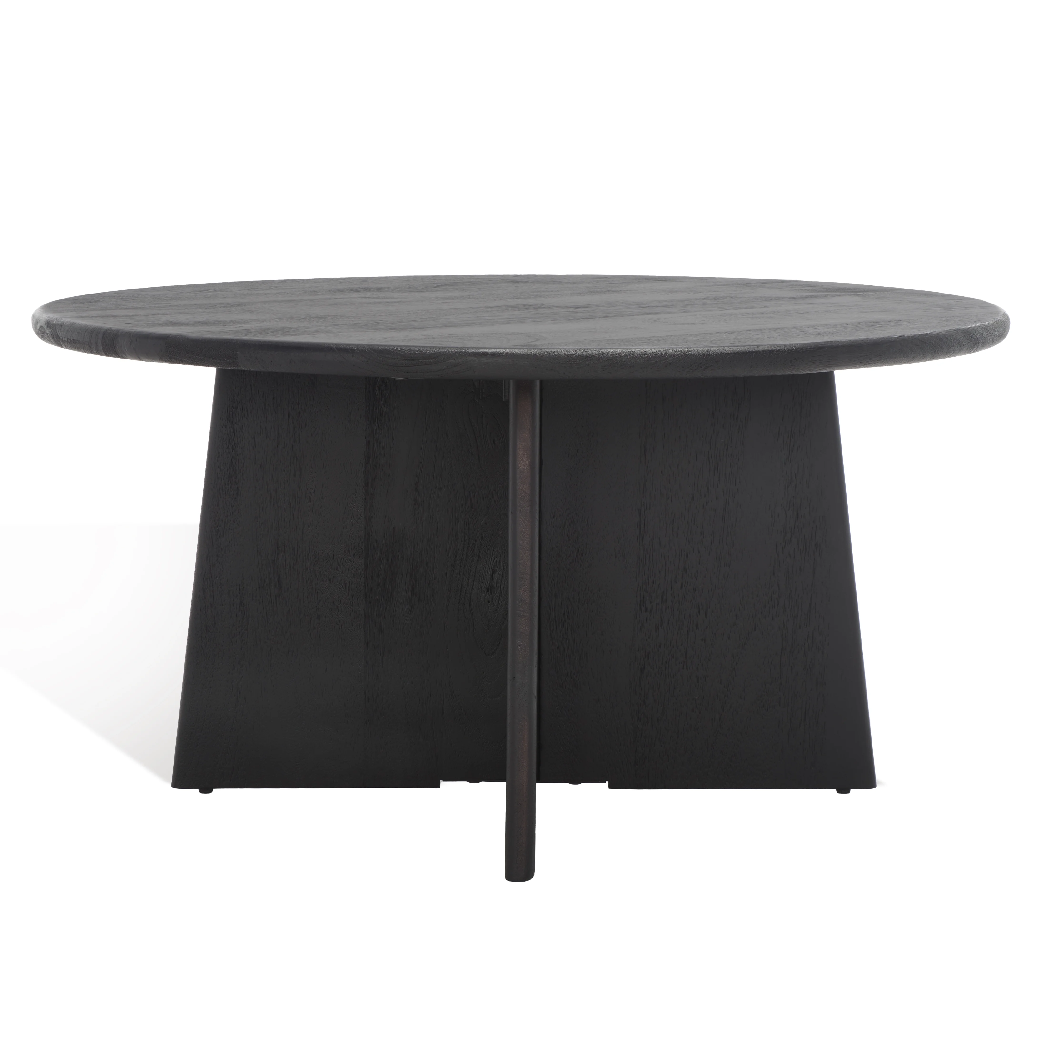 SAFAVIEH Couture Madilynn Modern Round Wood Coffee Table, Black
