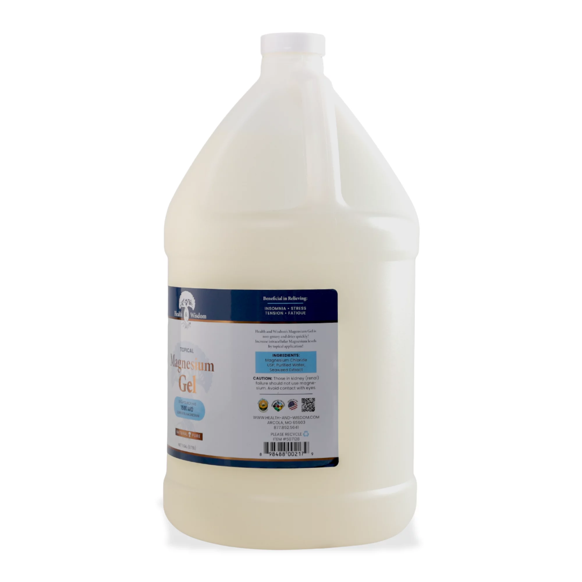 Health and Wisdom - Magnesium Gel with Seaweed Extract - 128 oz. (1 gal)