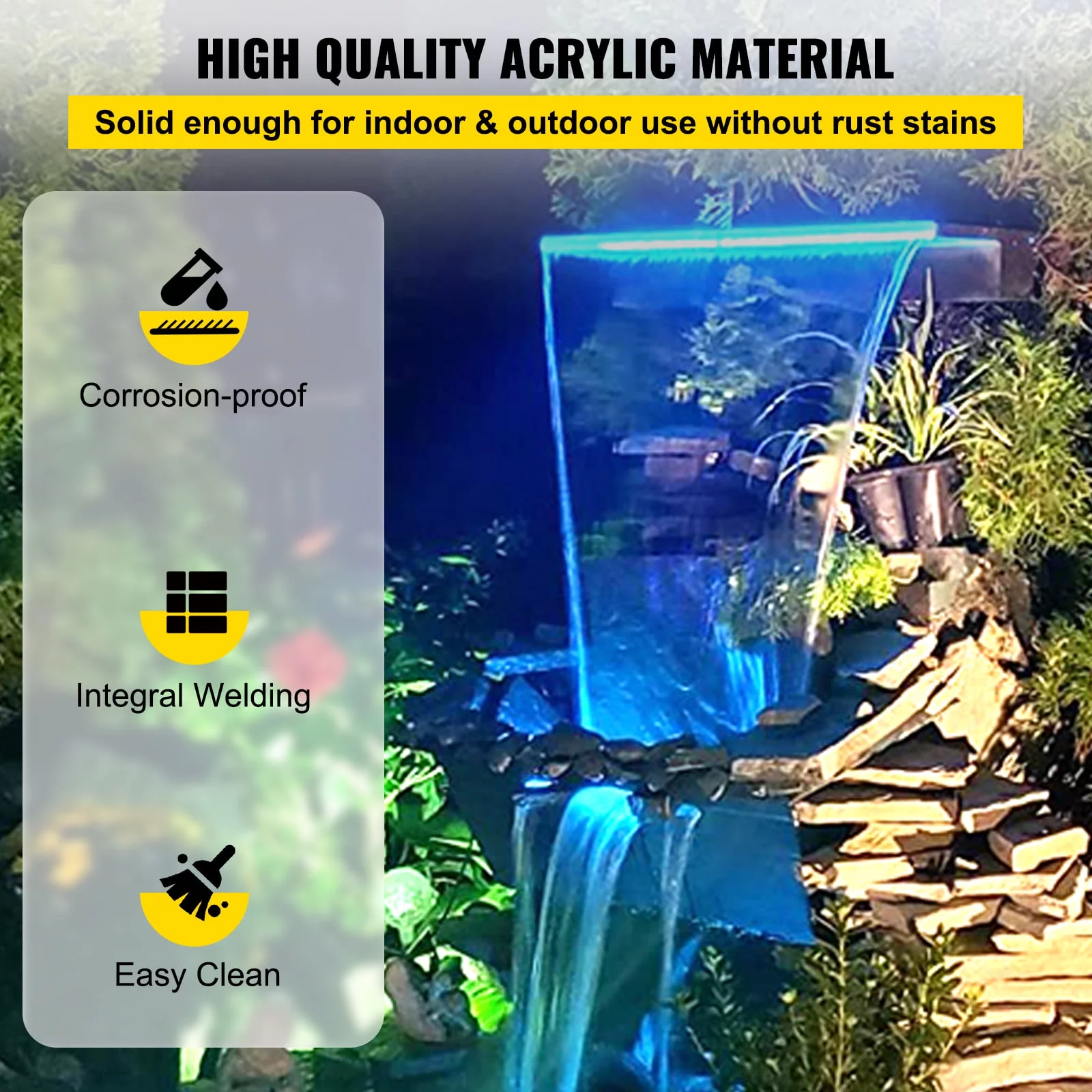 Fountain Spillway Waterfall Pool Led Lighted Spillway11.8
