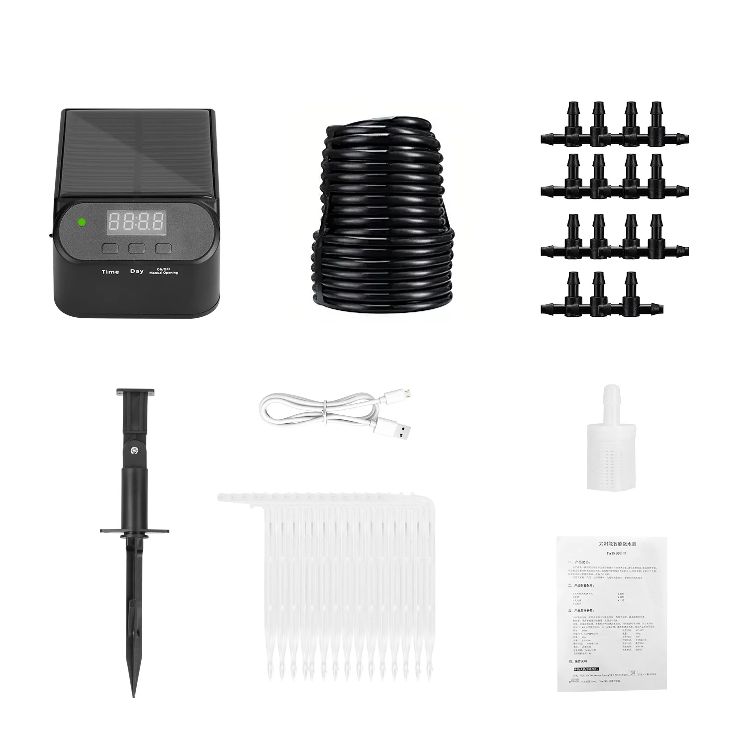 Automatic Solar Drip Irrigation Kit System iMounTEK Plant Self Watering Device IP65 Waterproof for Indoor Outdoor Patio Garden 10-15 Pots Plants