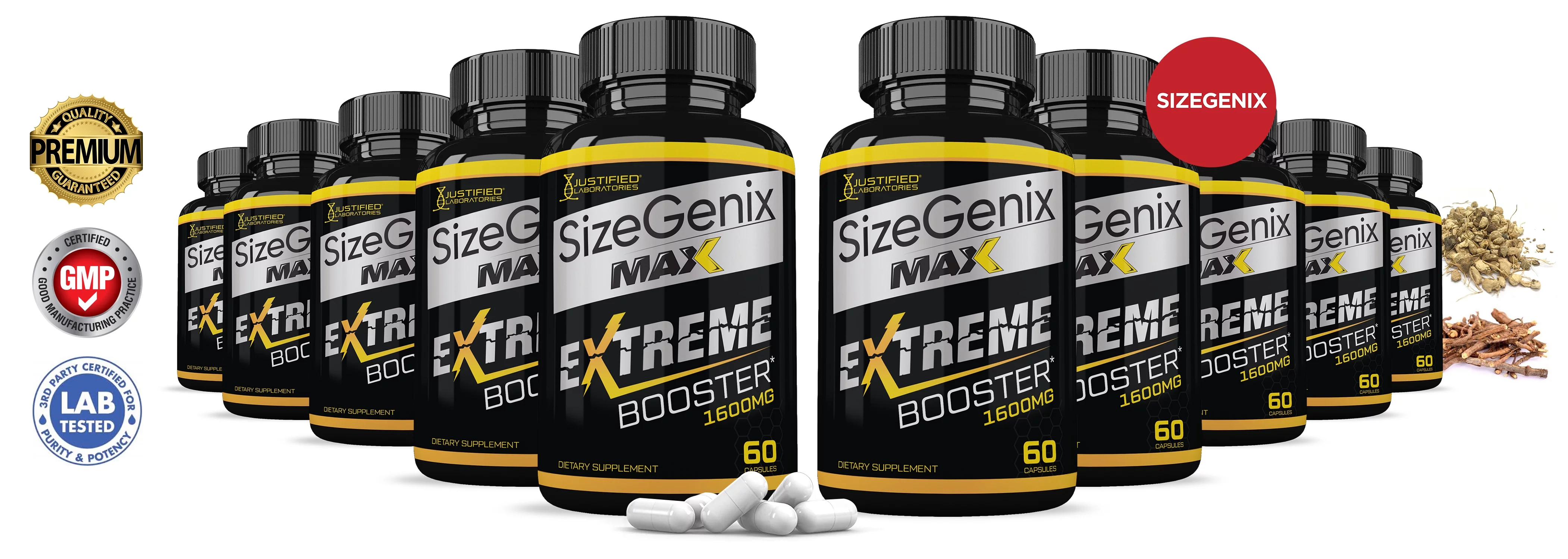 (10 Pack) Sizegenix Max Men’s Health Supplement 1600mg 600 Capsules