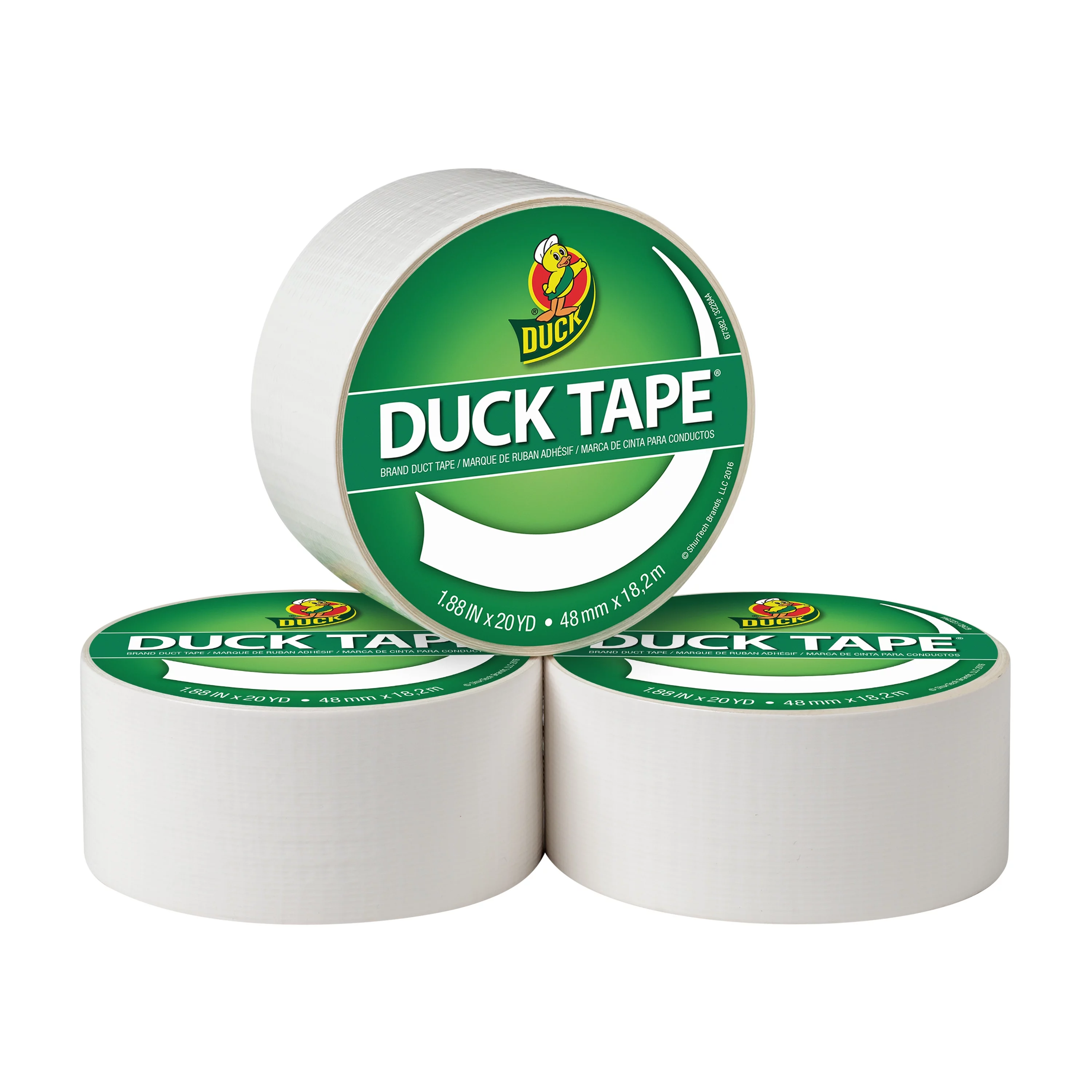 Duck Brand 1.88 in. x 20 yd. White Colored Duct Tape, 3 Pack