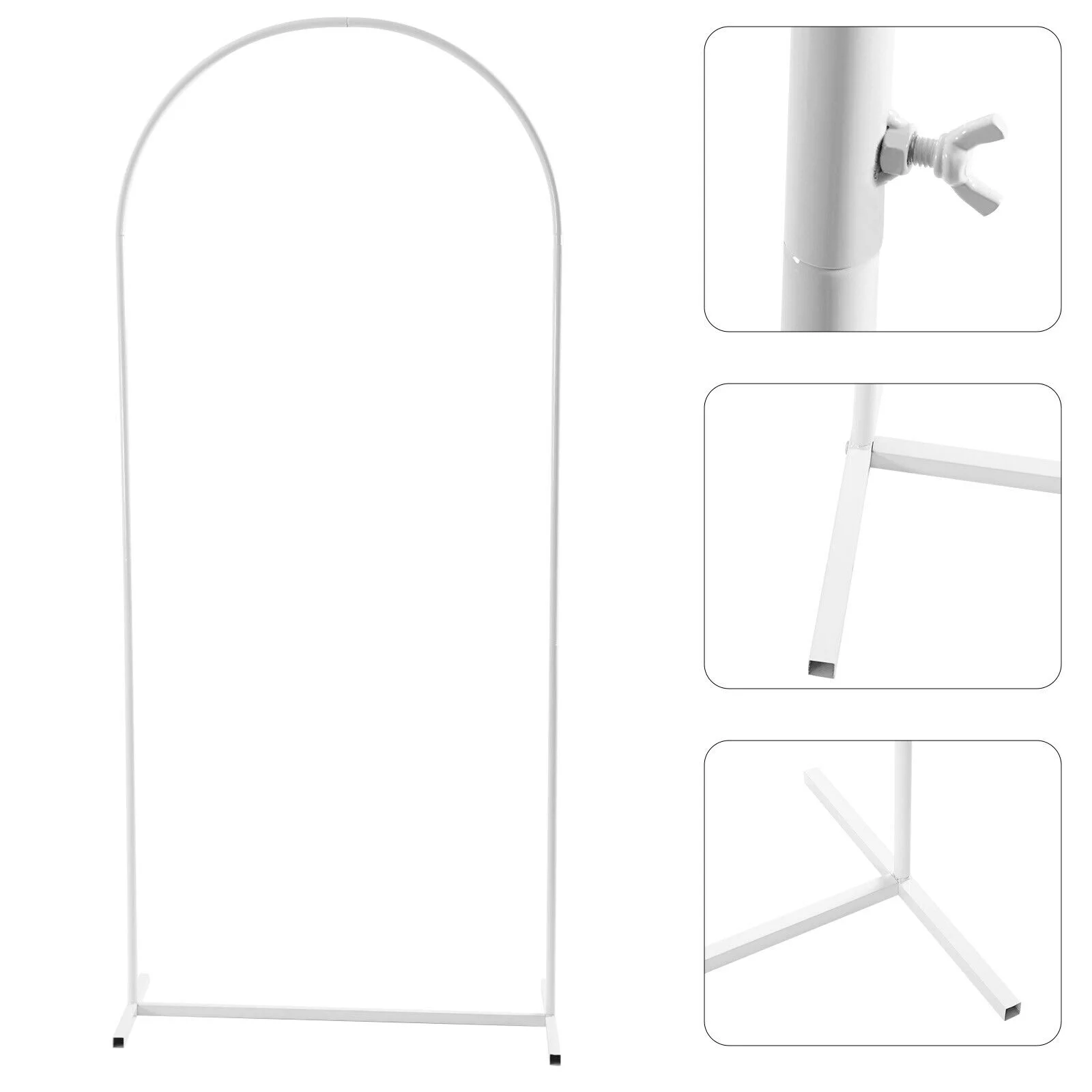 ZhdnBhnos 6 FT Wedding Arch Backdrop Stand Balloon Frame for Ceremony Birthday Party Decoration White