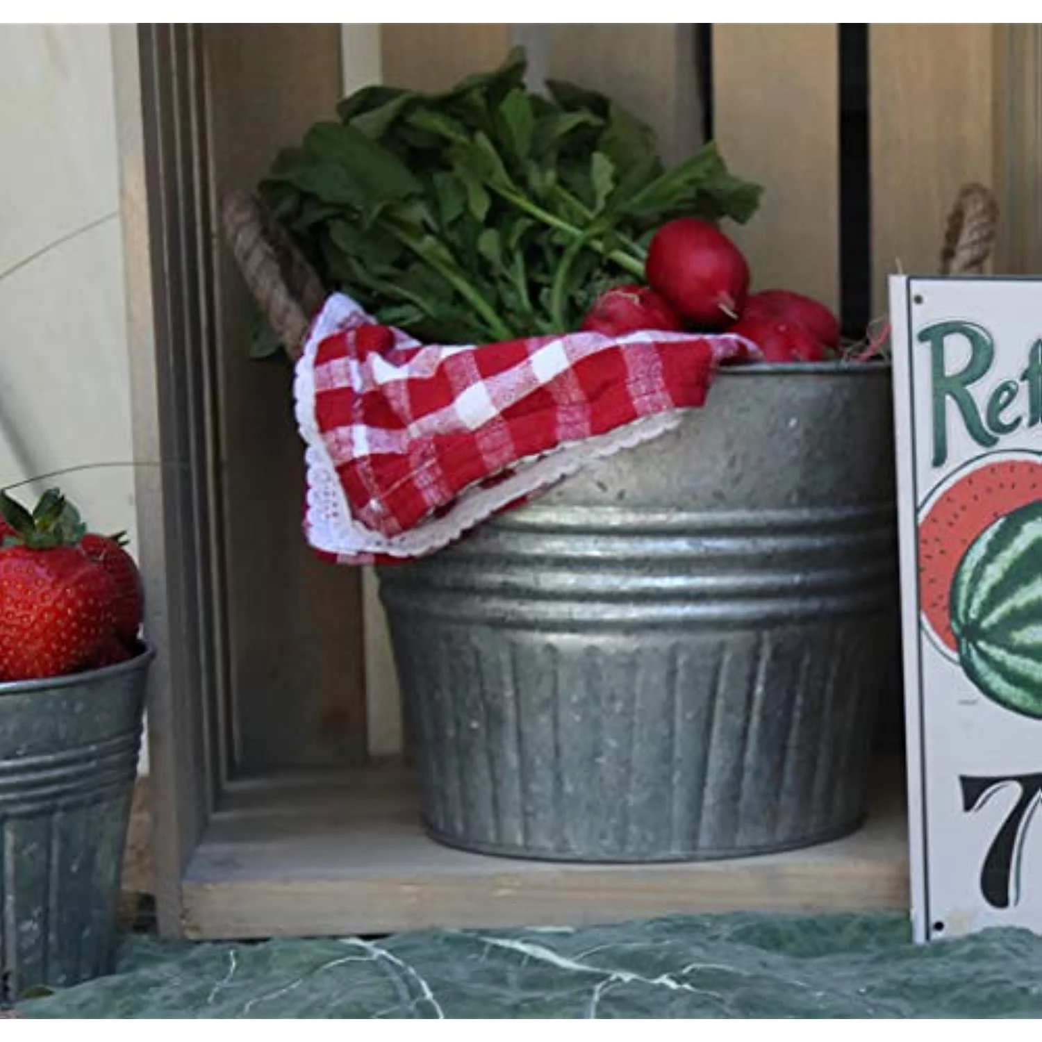 Robert Allen 212007 10 in. Galvanized Round Planter With Rope Handles