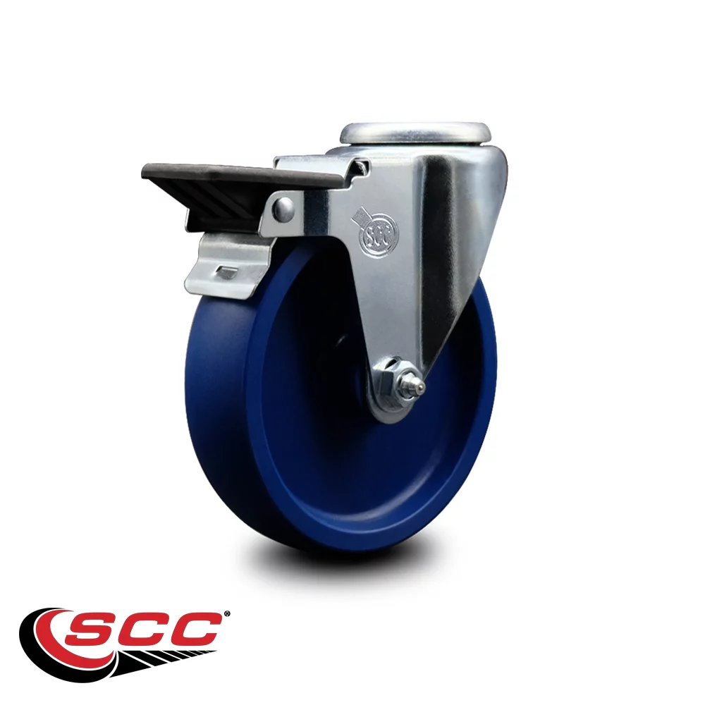 Solid Polyurethane Swivel Bolt Hole Caster w/5