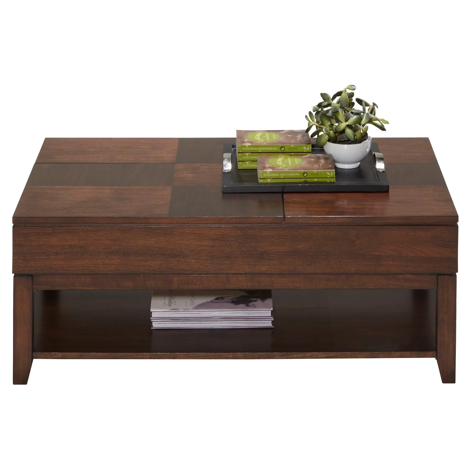 Progressive Furniture Daytona Wood Sofa Console Table in Regal Walnut Brown