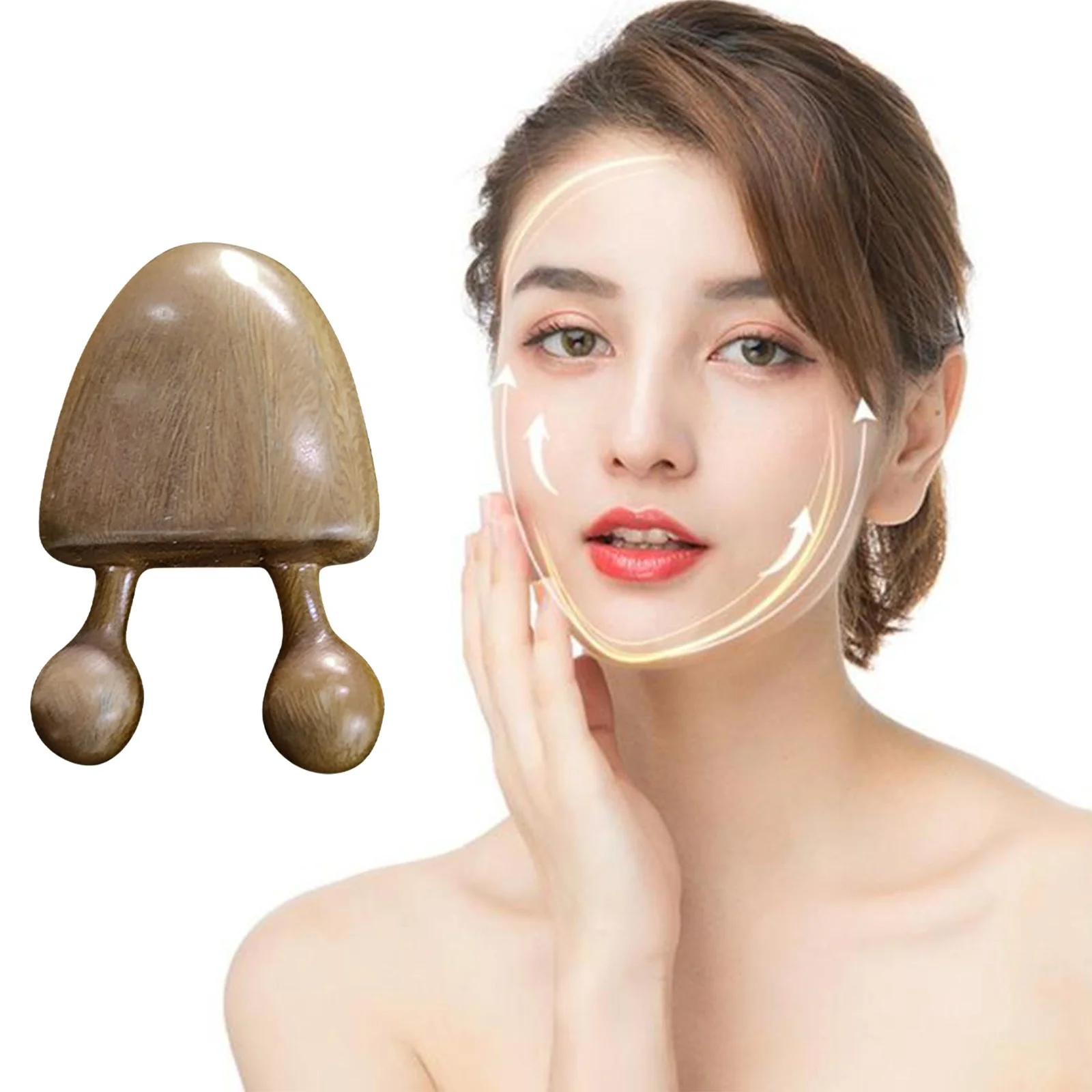 MVNSFEW Facial Scalp Gua Sha Massager Tiger Shaped Nose Shaper Natural Facial Wooden Sandalwood Wide Tooth Comb Gua Sha Massager Tool Muscle Roller for Legs
