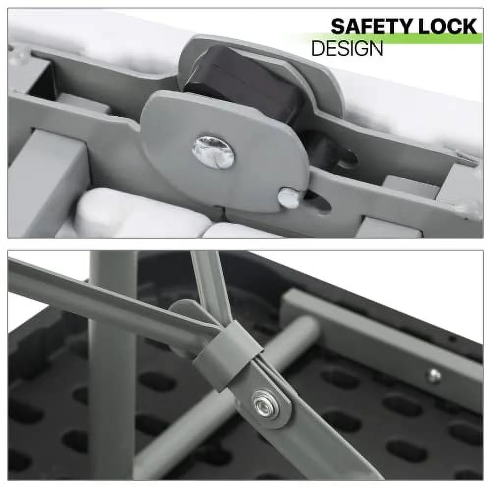 Magshion Plastic Folding Table 6ft Indoor Outdoor Rectangle Heavy Duty Foldable Table with Handle for Parties Backyard Events White