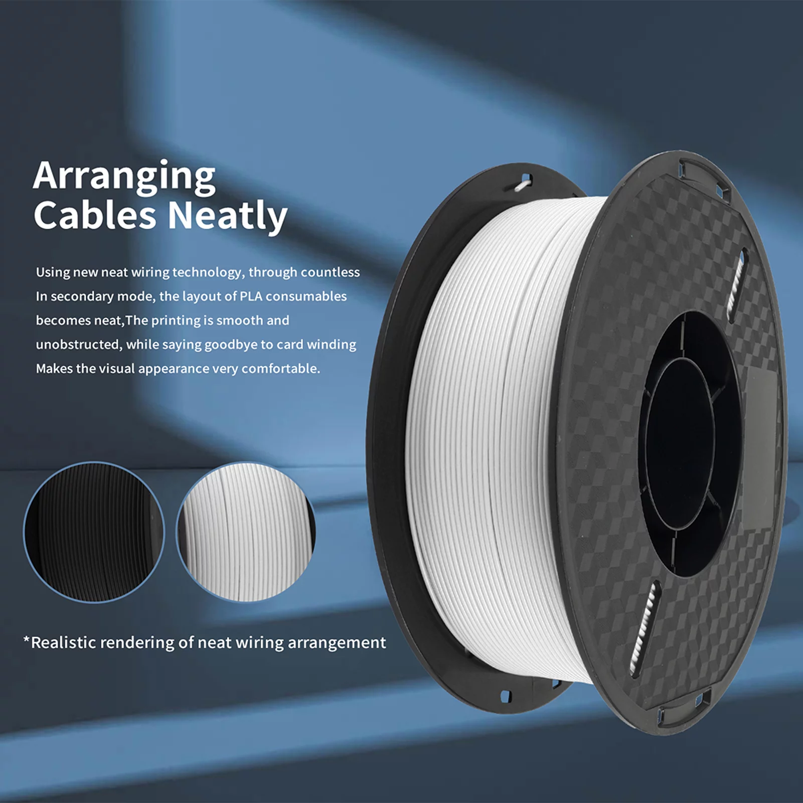 KINGROON KINGROON 3D Printer HS-PLA Filament 1KG 1.75mm High Fluidity 3D Printing Material Eco- friendly Spool Dimensional Accuracy +/-0.02mm Standard 1 Roll - White