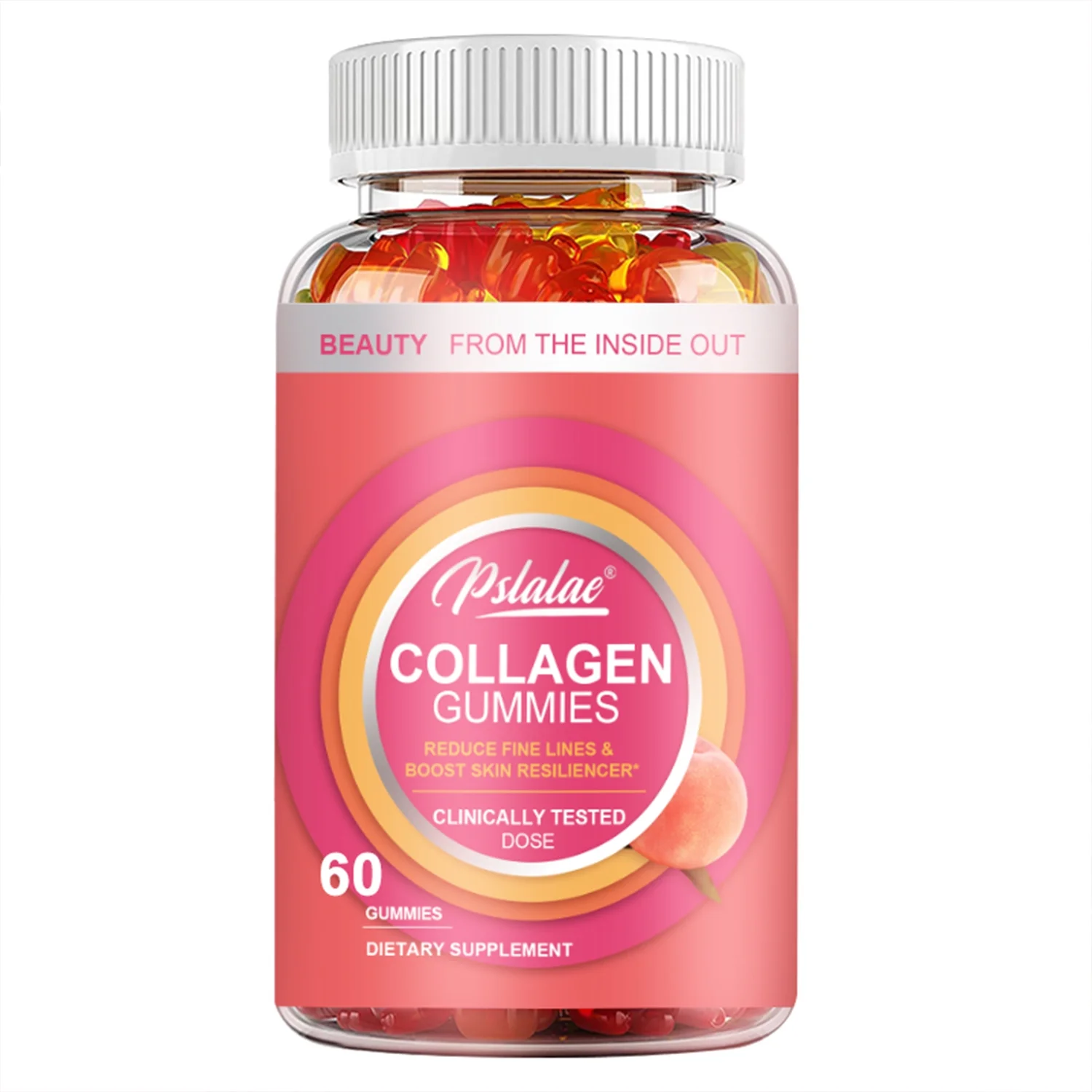 Pslalae Collagen Gummies 2500mg -Anti-aging,Reduce Fine Lines, for Hair,Skin and Nails(30/60/100pcs)