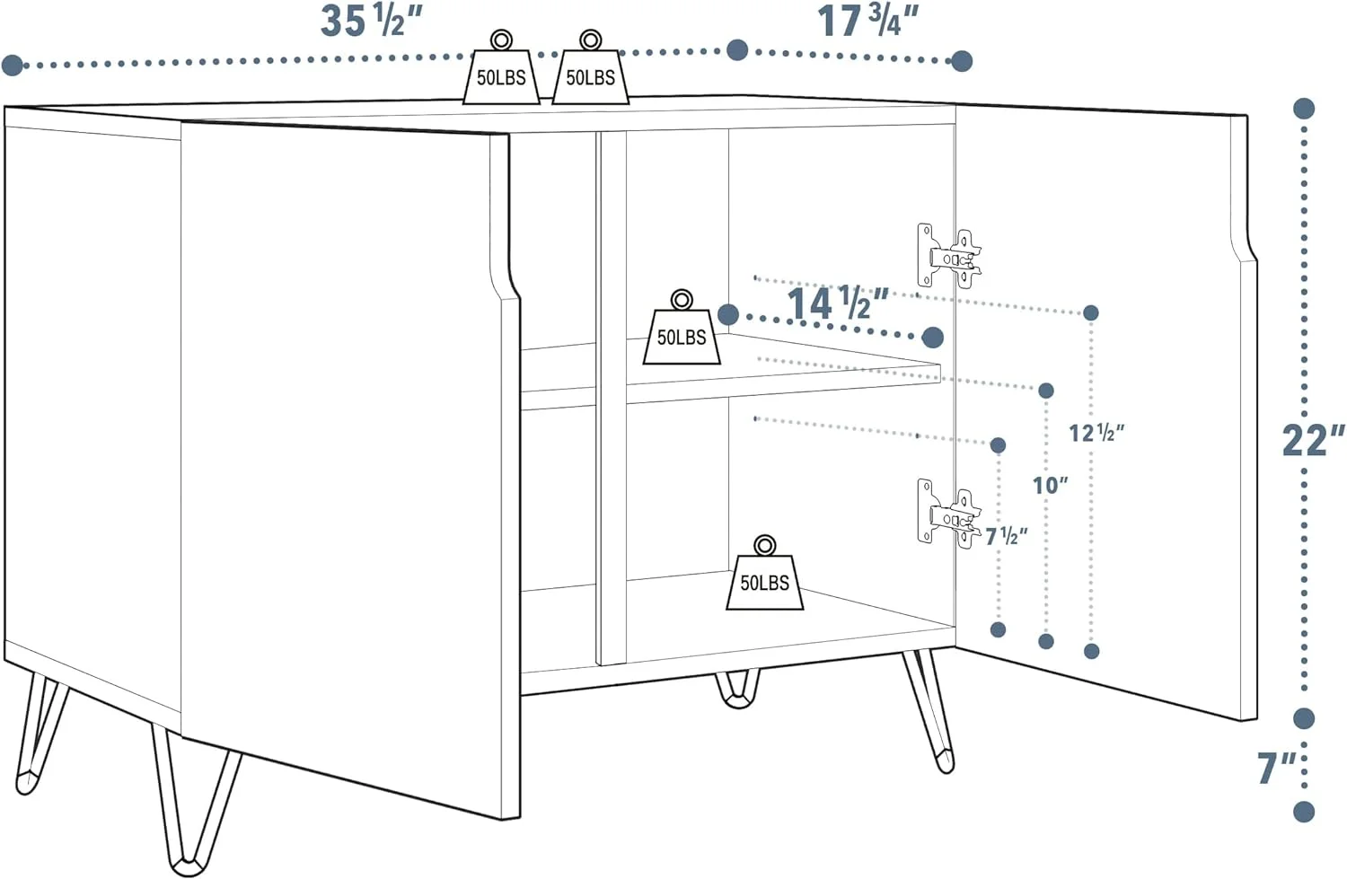Sideboard Buffet Cabinet, Kitchen Storage Cabinet With 2 Doors, Geometric Bronze Circle Pattern, Cupboard Console Table For Dining Room - 35