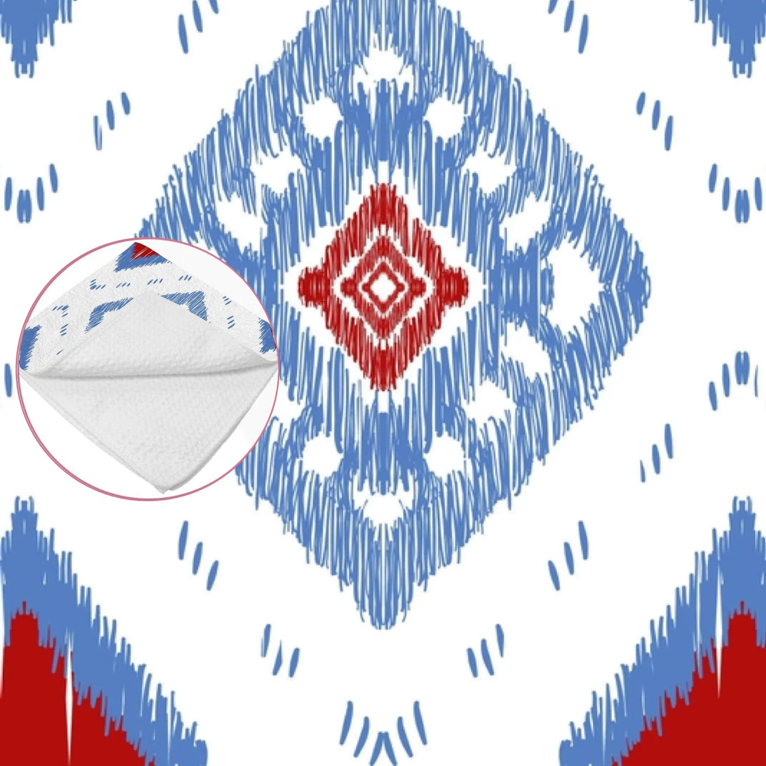 ANYWAY.GO 4 pack Baby Washcloths - 12 x 12 Inch Super Soft Baby Towels - 100% Cotton Highly Absorbent Wash Cloths for Face and Body,African Ikat Paisley Embroidery