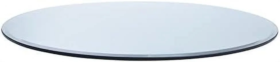 TJCGDTY 14" Round Tempered Glass Table Top 1/2" Thick 1" Beveled Edge