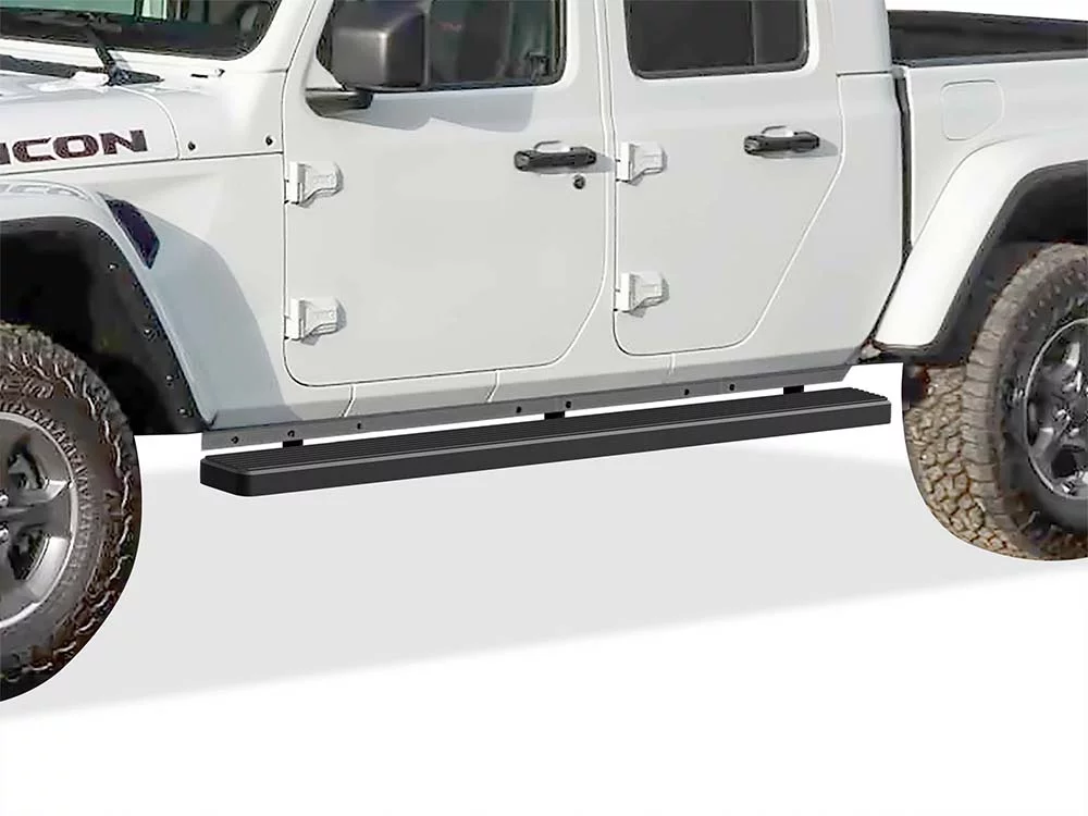 APS iBoard Running Boards 6 inches Matte Black Compatible with Jeep Gladiator 2020-2023 Crew Cab Stainless Steel (Nerf Bars Side Steps Side Bars)