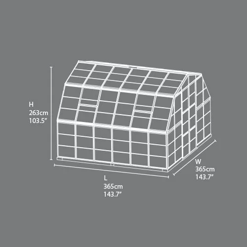 Palram Americana Silver Hobby Greenhouse - 12 x 12 ft.