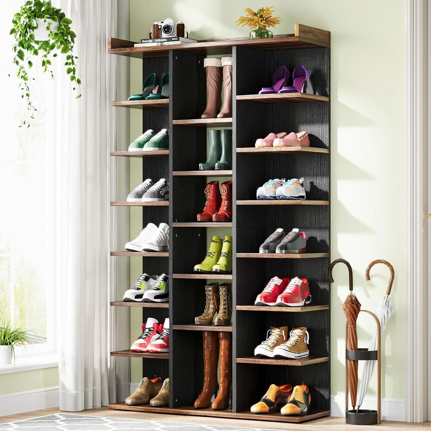 Tribesigns 7-Tier Shoe Rack, Tall Shoe Organizer for 20 Pairs, Wood Shoe Storage Shelf for Entryway, Closet, Bedroom