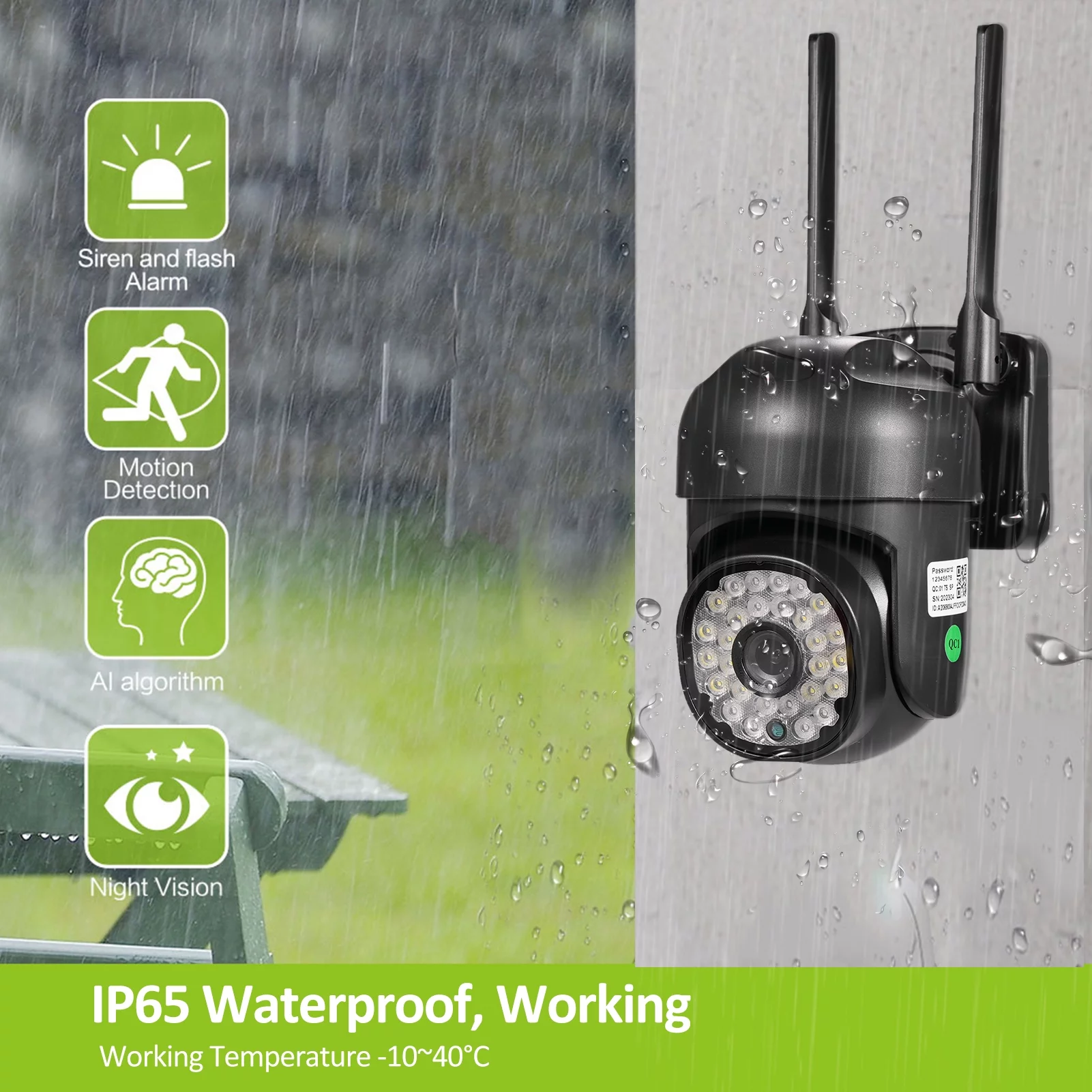 Nebublu 1080P Cameras with Color Night Vision, Smart Motion Detection, IP65 Waterproof , Keep Your Home Safe and Secure