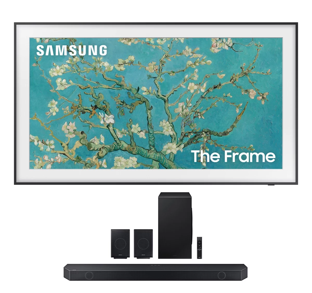 Samsung QN50LS03BAFXZA 50 Inch The Frame 4K UltraHD Smart QLED TV with a Samsung HW-Q990C 11.1.4ch Soundbar with Rear Speakers and Dolby Atmos (2022)