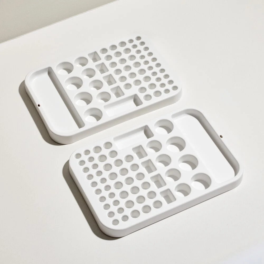 iDesign, Eco Bin 2-Set Plastic Open Top Battey Organizers, White