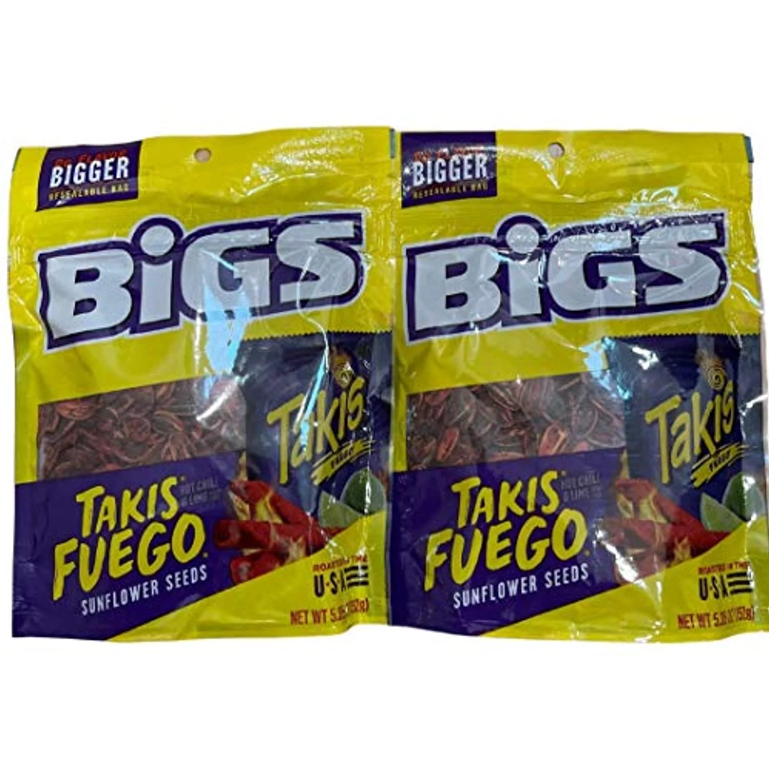 Bigs Takis Sunflower Seeds 5.35 Oz Bag (Pack Of 2) Keto Friendly
