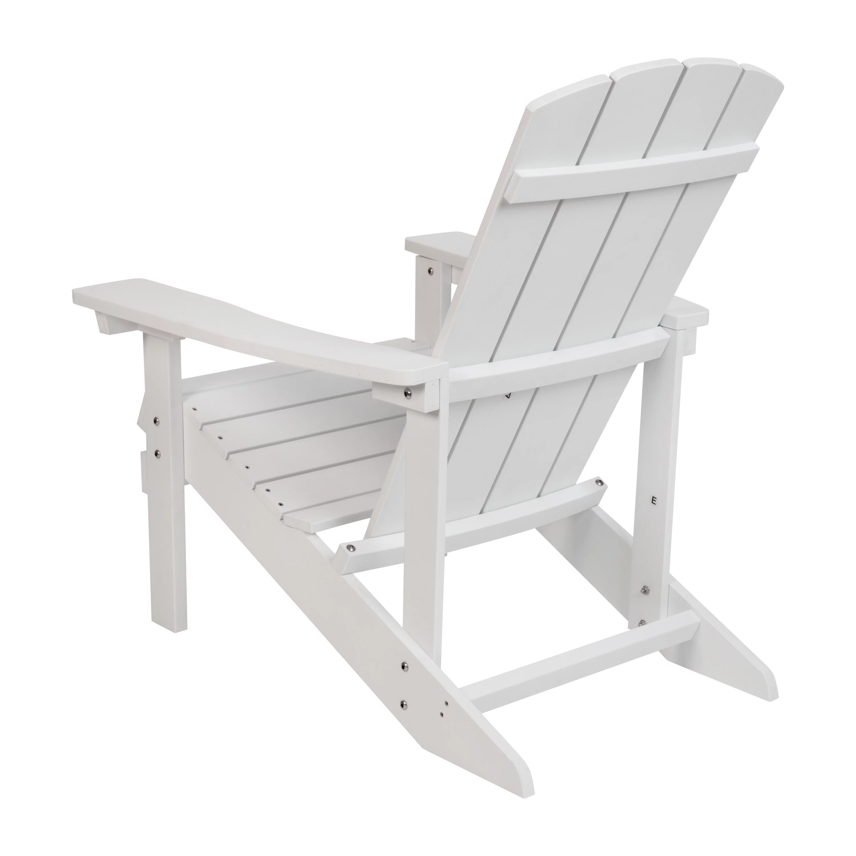 Merrick Lane Set of 4 All-Weather Poly Resin Wood Adirondack Chairs in White