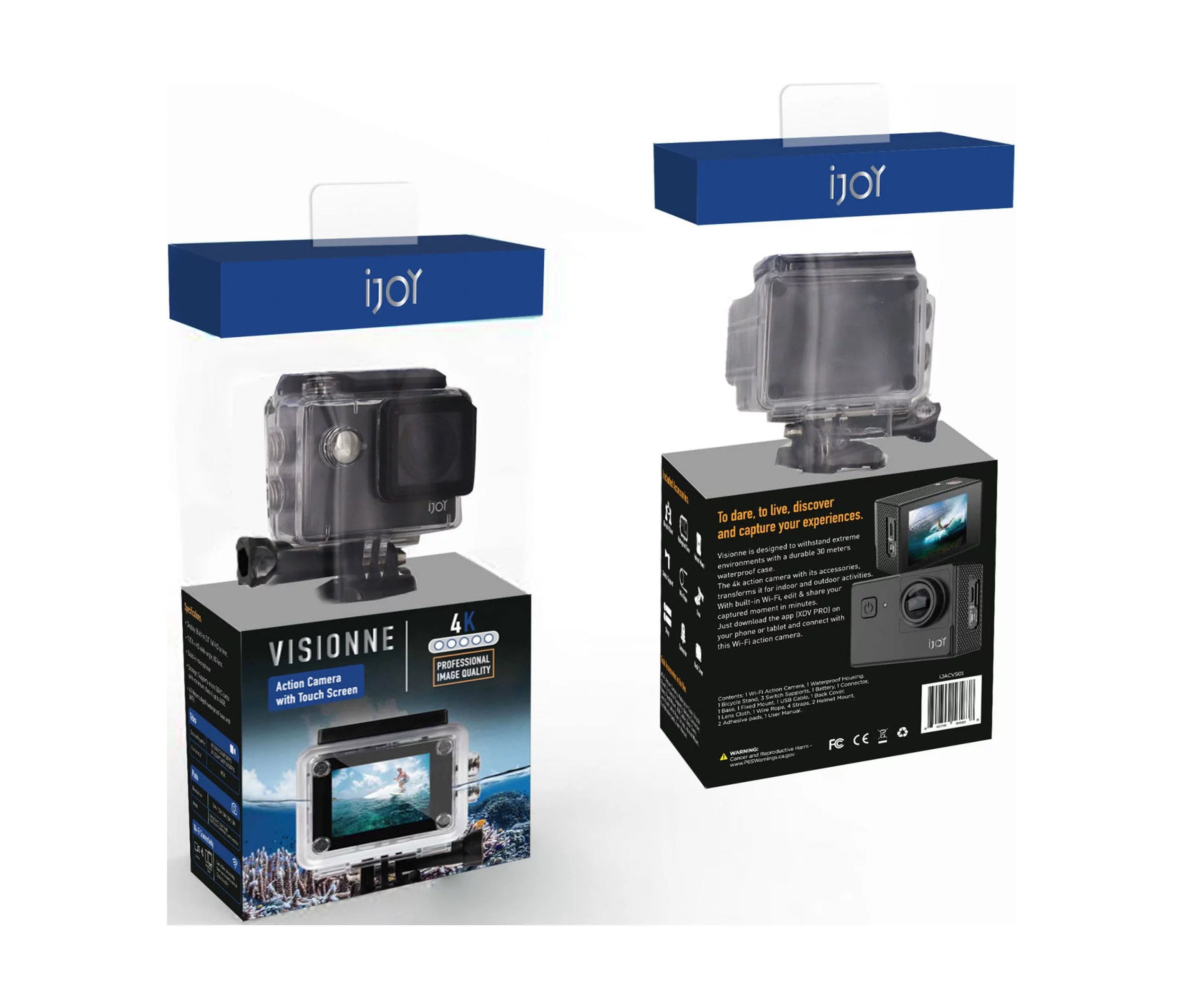 IJoy Visionne 4K Waterproof Action Camera with Accessories - IJACVS01