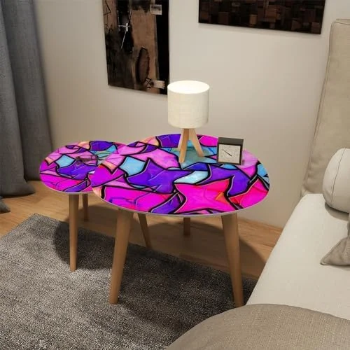 YPDRYGV Small Coffee Nesting  Stained Glass Seamless Texture Triangle End  Center   Modern   Room Bedroom Balcony