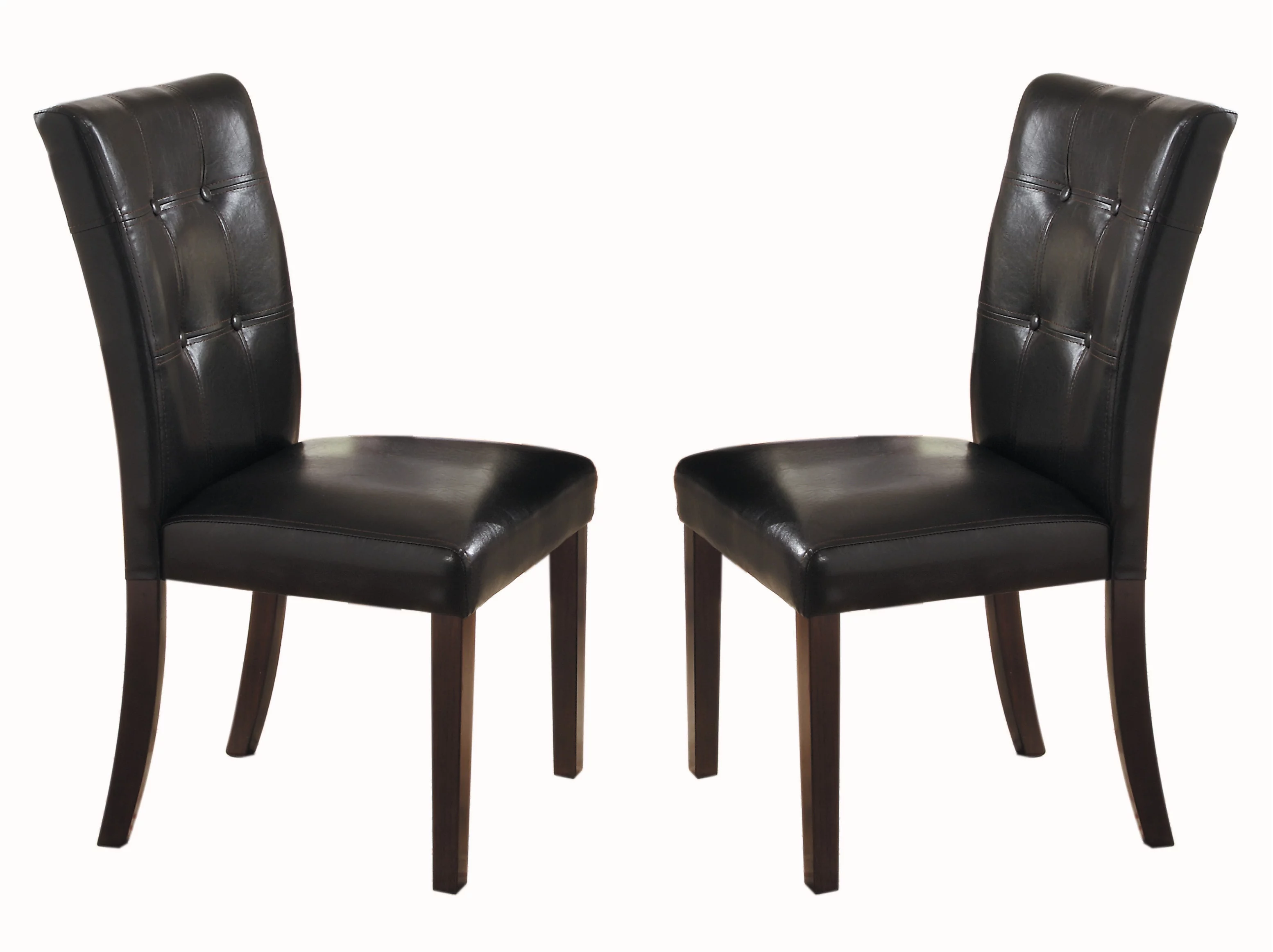 CoSoTower Button-Tufted Side Chairs Set of 2Pc Wood Frame Espresso Finish Dining Furniture