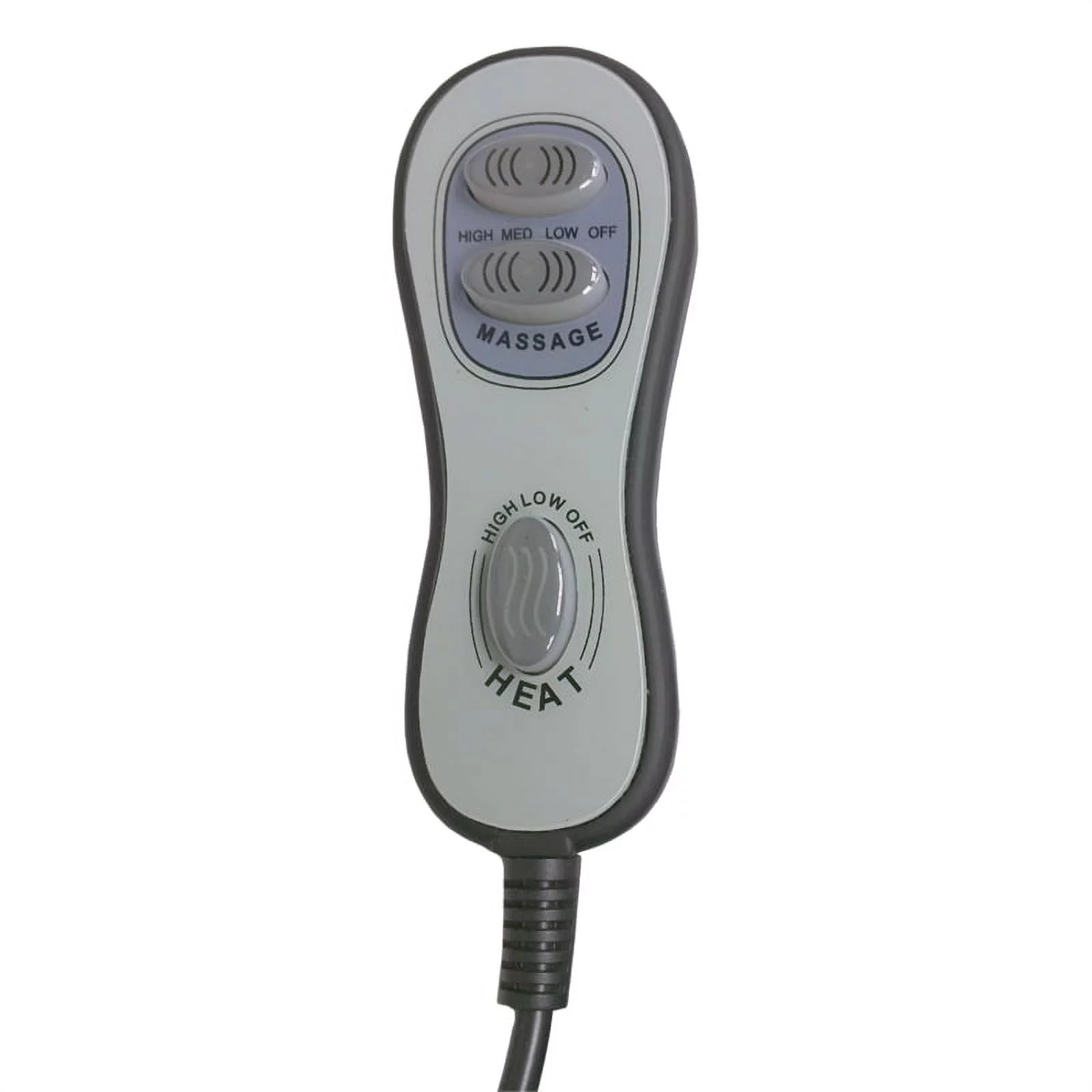 Bowery Hill Chaise Rocker Recliner with Heat & Massage in Brown Polyester Fabric