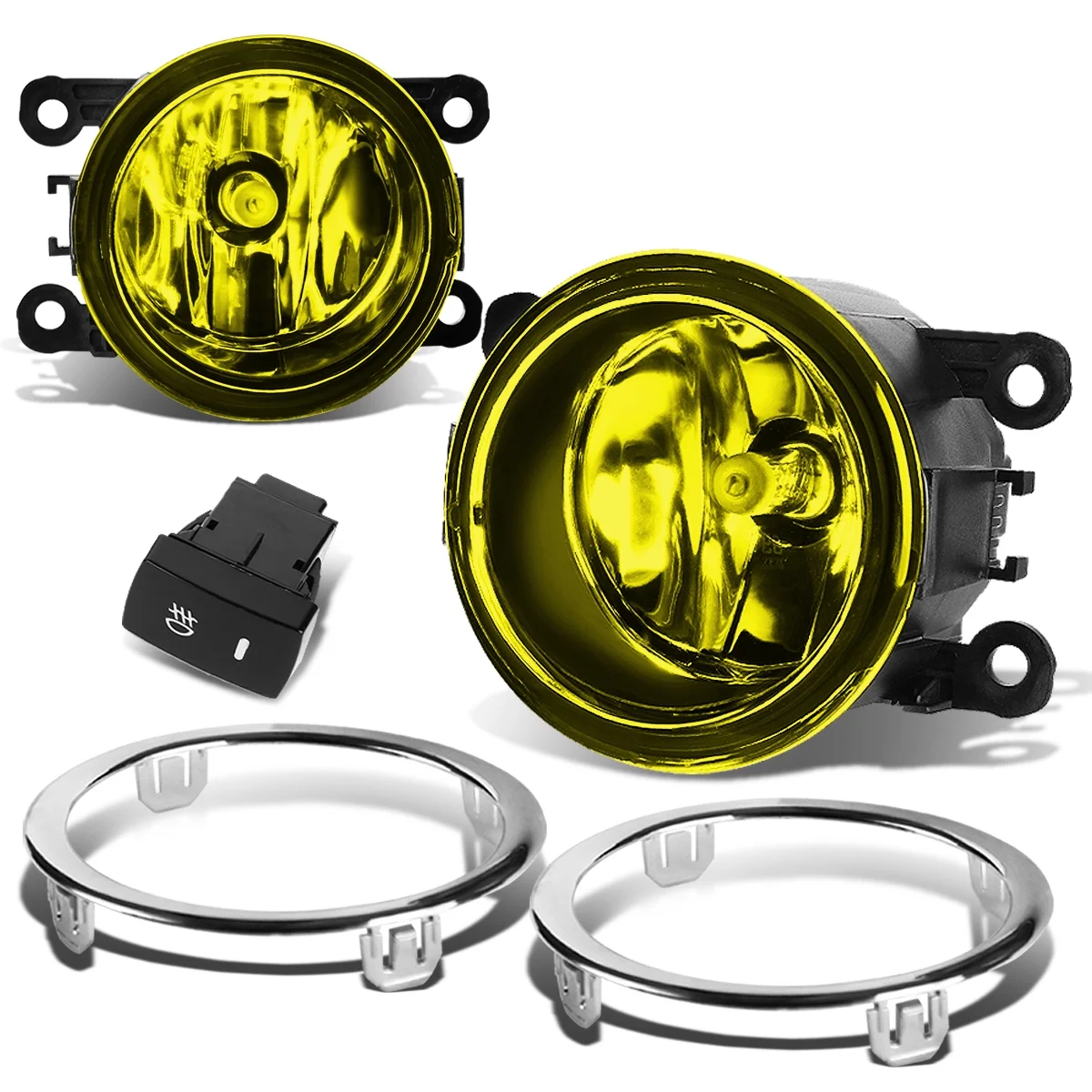 DNA Motoring FL-ZTL-185-AM For 2012 to 2015 Honda Pilot Pair Front Bumper Driving Fog Light Lamp+Bezel+Switch Amber Lens 13 14