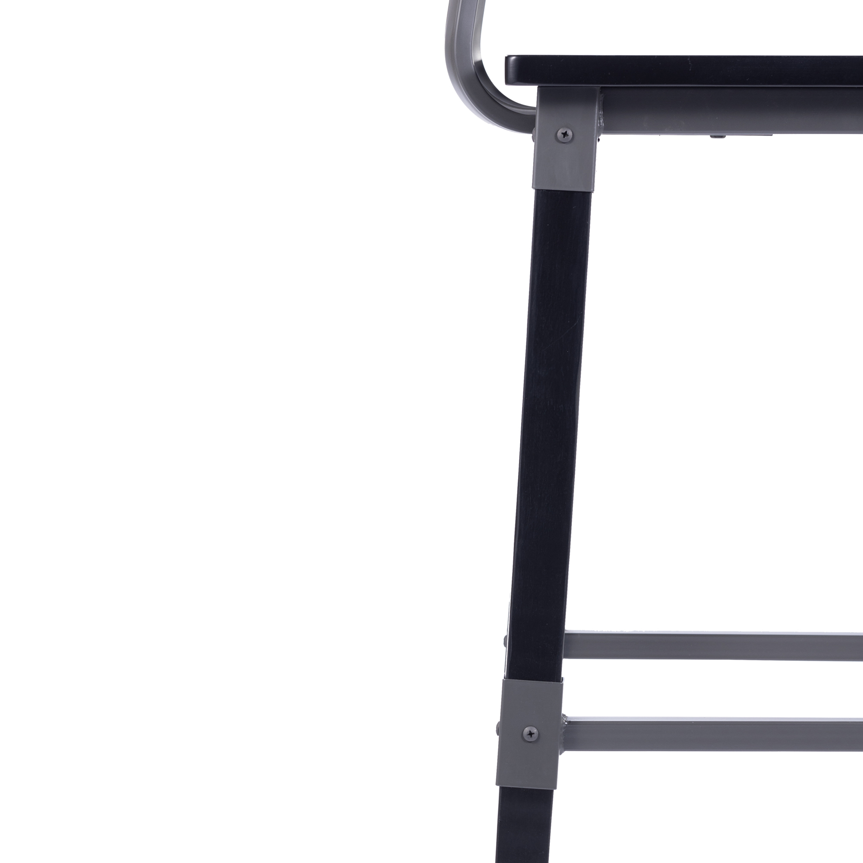 Flash Furniture 2 Pack Commercial Grade Rustic Black Industrial Wood Dining Barstool