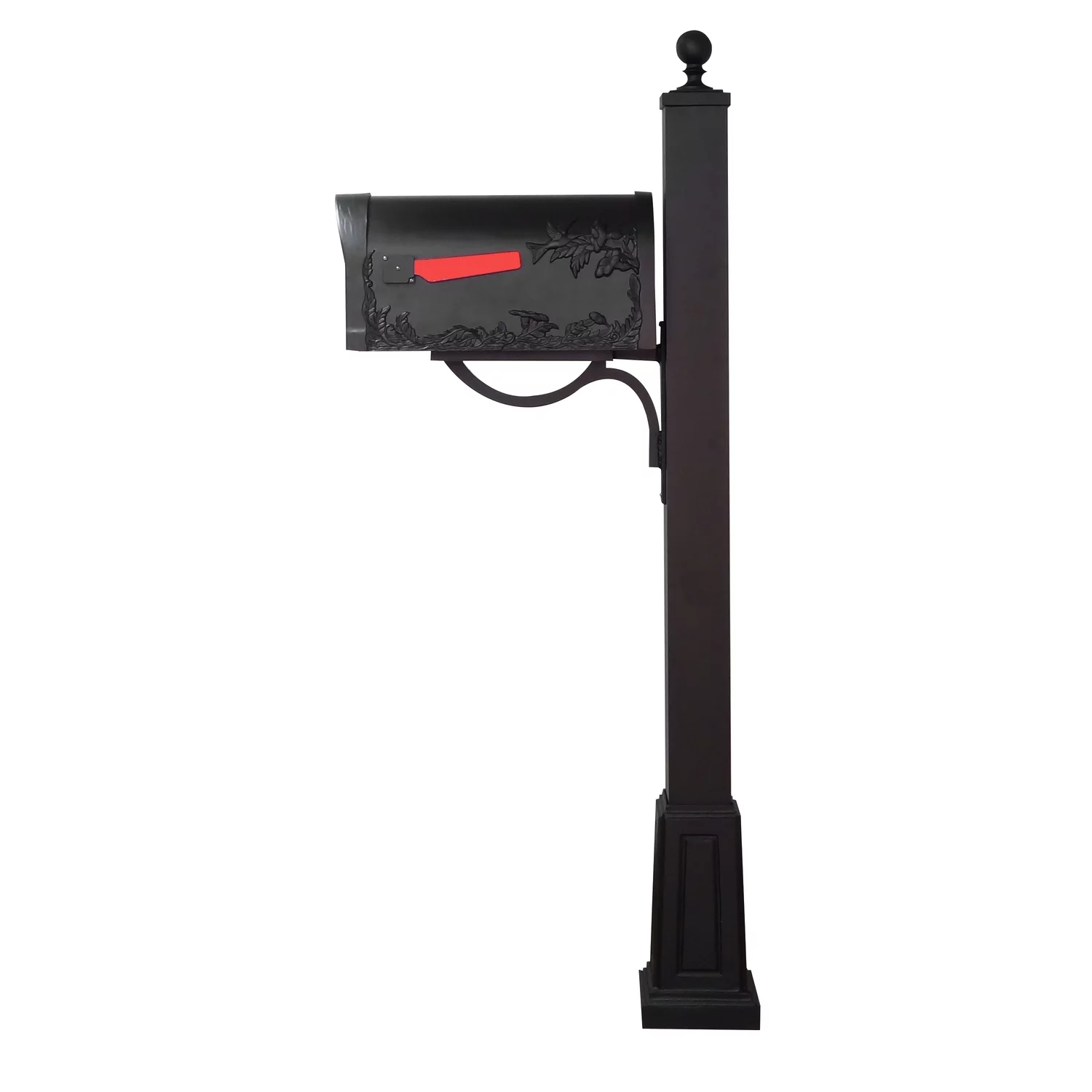 Special Lite Products Hummingbird Curbside Mailbox with Locking Insert and Springfield Mailbox Post with Base