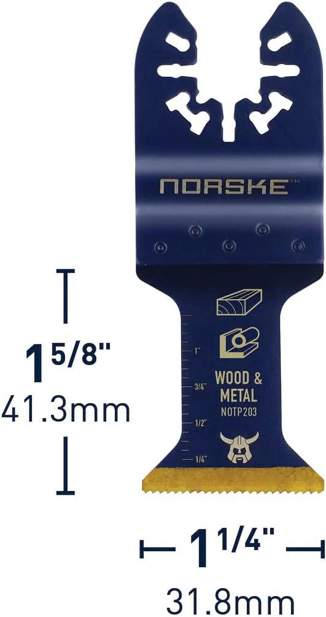 Norske Tools NOTP272 1-1/4 inch Wood and Metal Flush Cut Titanium Oscillating Multi Tool Accessory Blades (3 Pack Set)