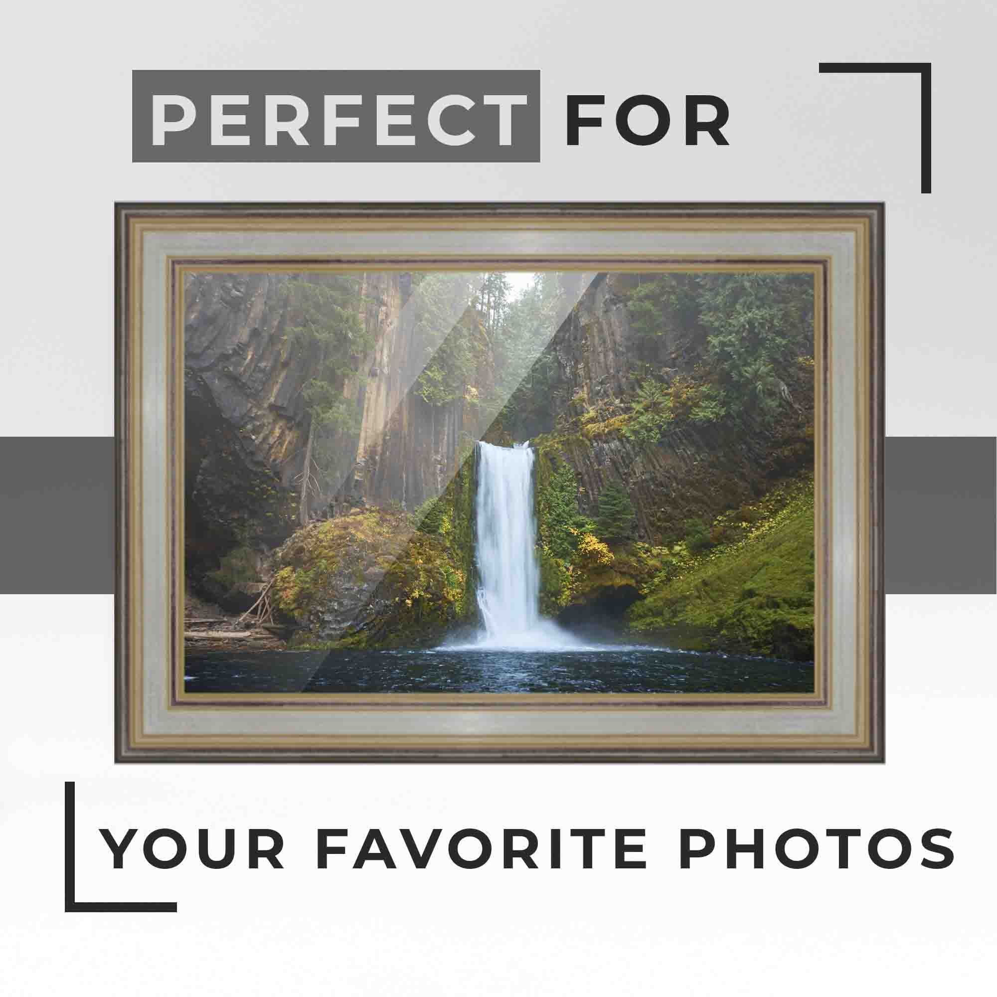 14x24 Frame Silver Real Wood Picture Frame Width 2 inches | Interior Frame Depth 0.5 inches |