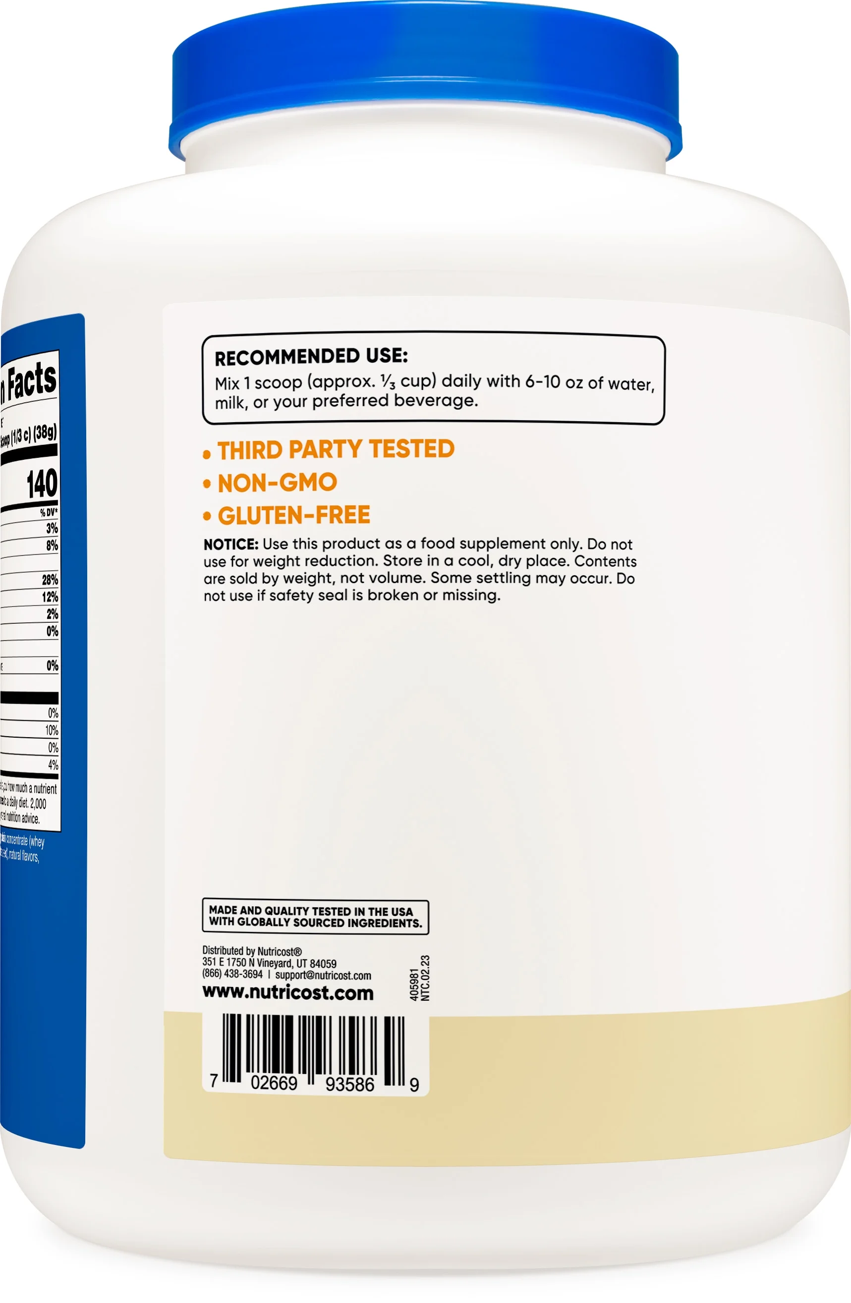 Nutricost Grass-Fed Whey Protein Concentrate (Vanilla) 5LBS - Non-GMO, Gluten Free