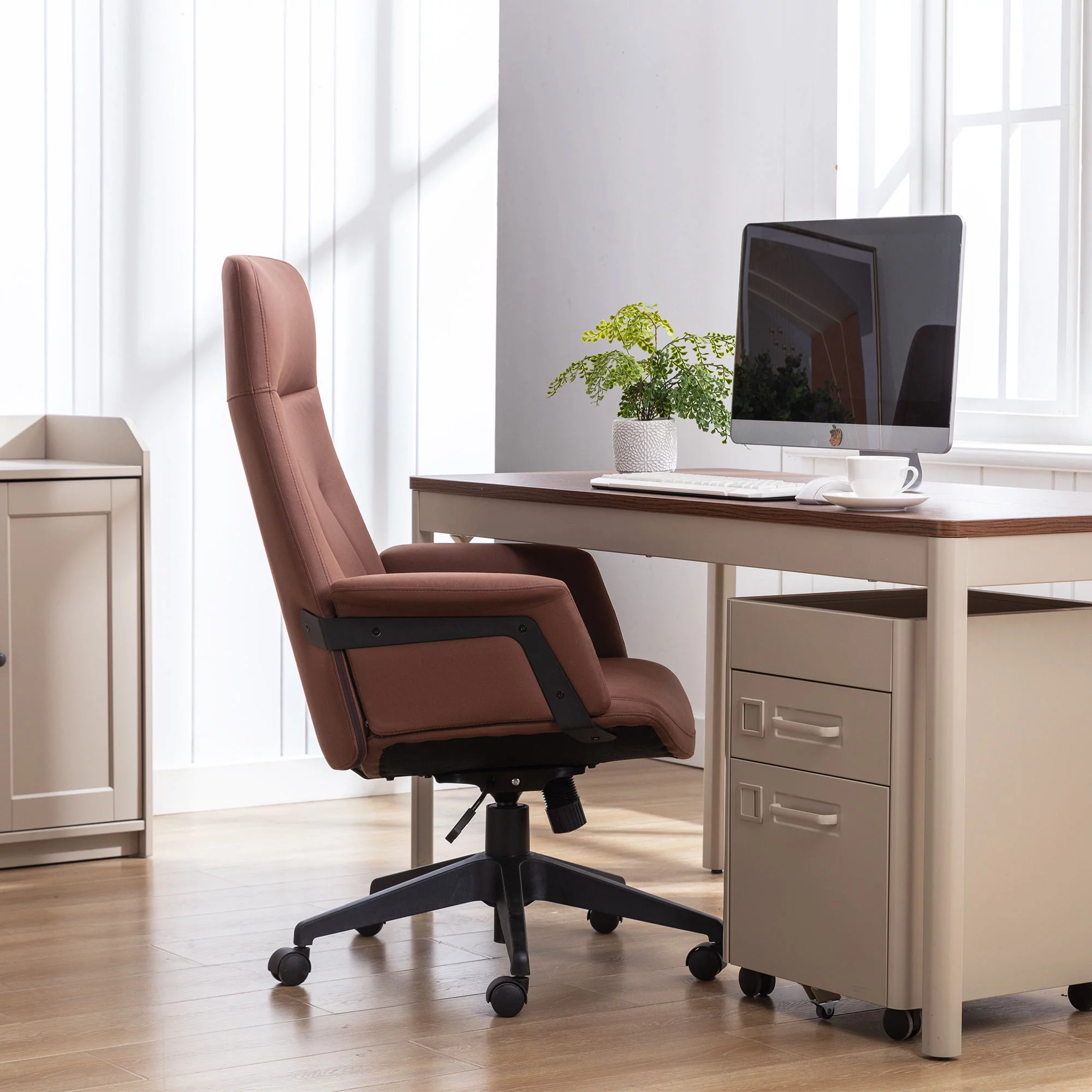 Snugway Ergonomic Home Office Chair,Modern Executive Chair and Computer Desk Chair,Brown