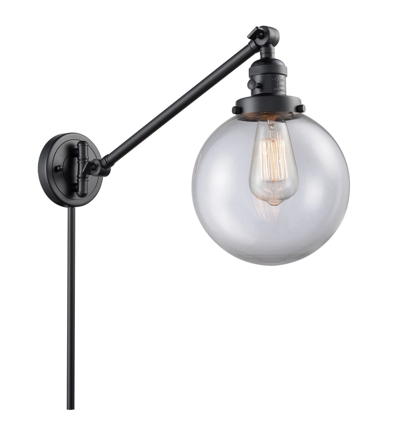 Innovations 237-BK-G202-8-LED One Light Swing Arm from Franklin Restoration collection
