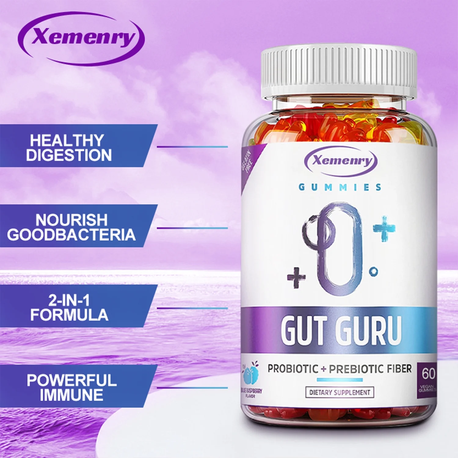 Gut Guru Gummies -Support Gut Health, Relieve Gas, Bloating&Constipate- with Probiotic(30/60/100pcs)