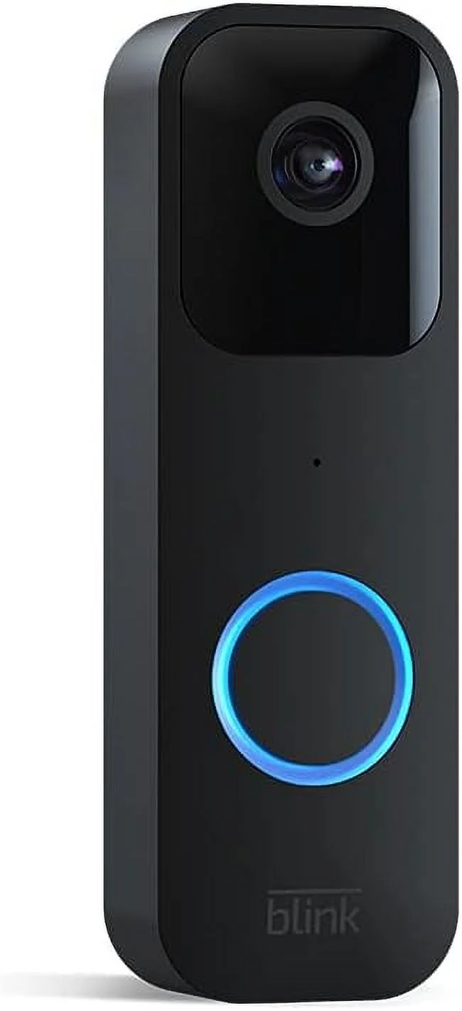 Blnk Video Doorbell | Two-way audio, HD video, motion and chime app alerts and Alexa enabled — wired or wire-free (Black) sold by rotana electronics