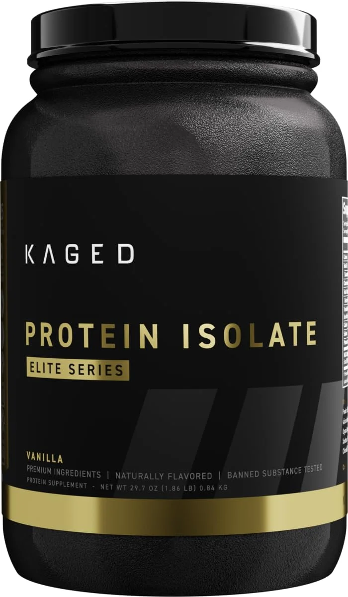 Kaged Protein Powder Elite: 100% Isolate Blend Whey, Casein, and Milk Protein, Vanilla, 2lbs