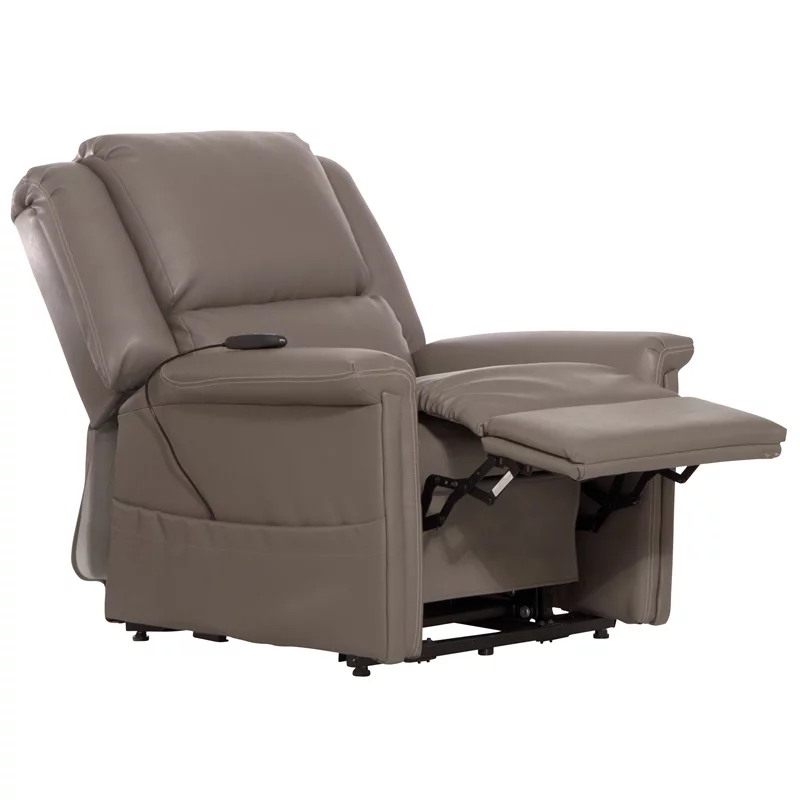 Bowery Hill Power Lift Lay-Flat Recliner with Gray Disinfectable PU Fabric