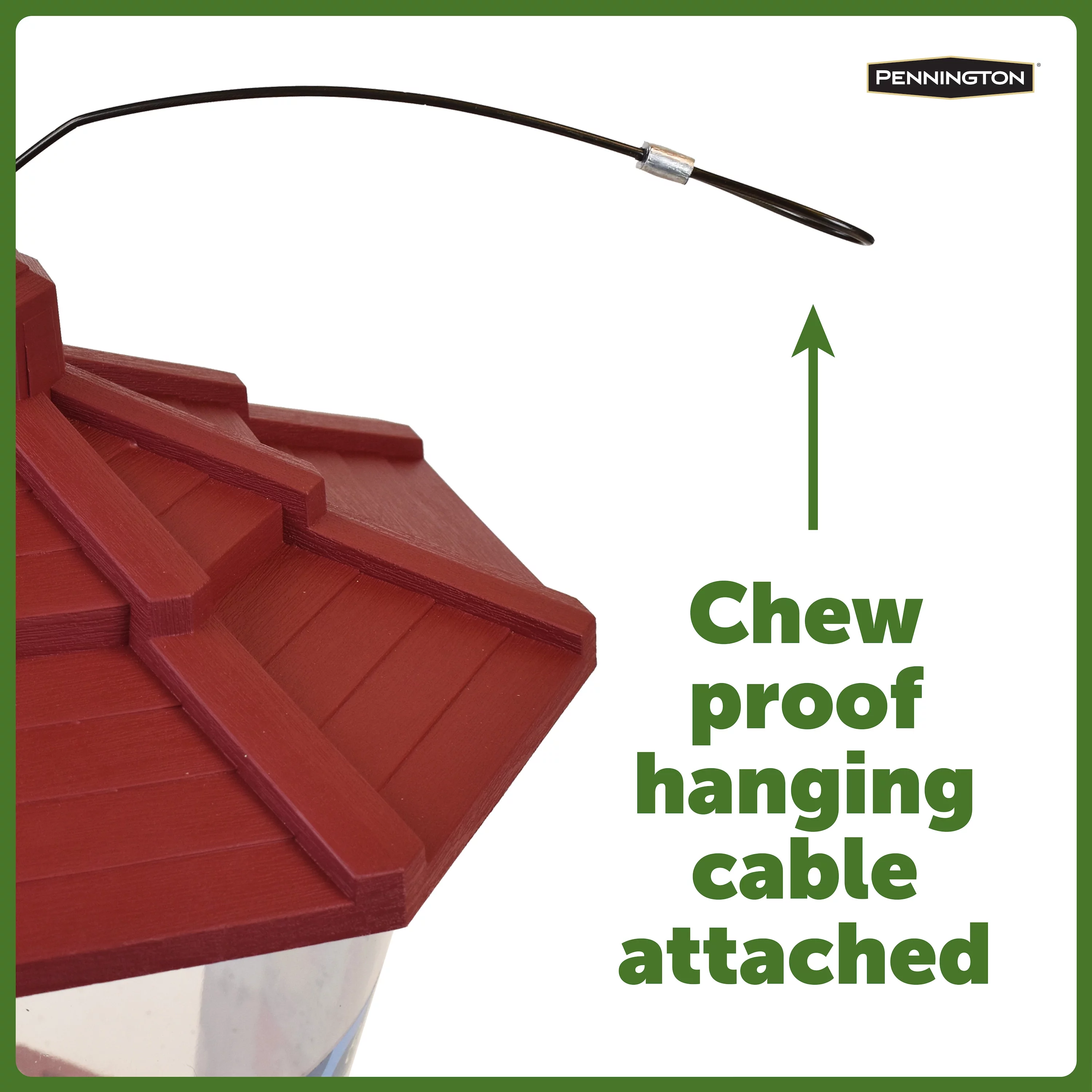 Pennington Earth Smart Red Recycled Resin Grand Ecozebo Wild Bird Feeder,  Jumbo 10 lb. Capacity, 1 Pack