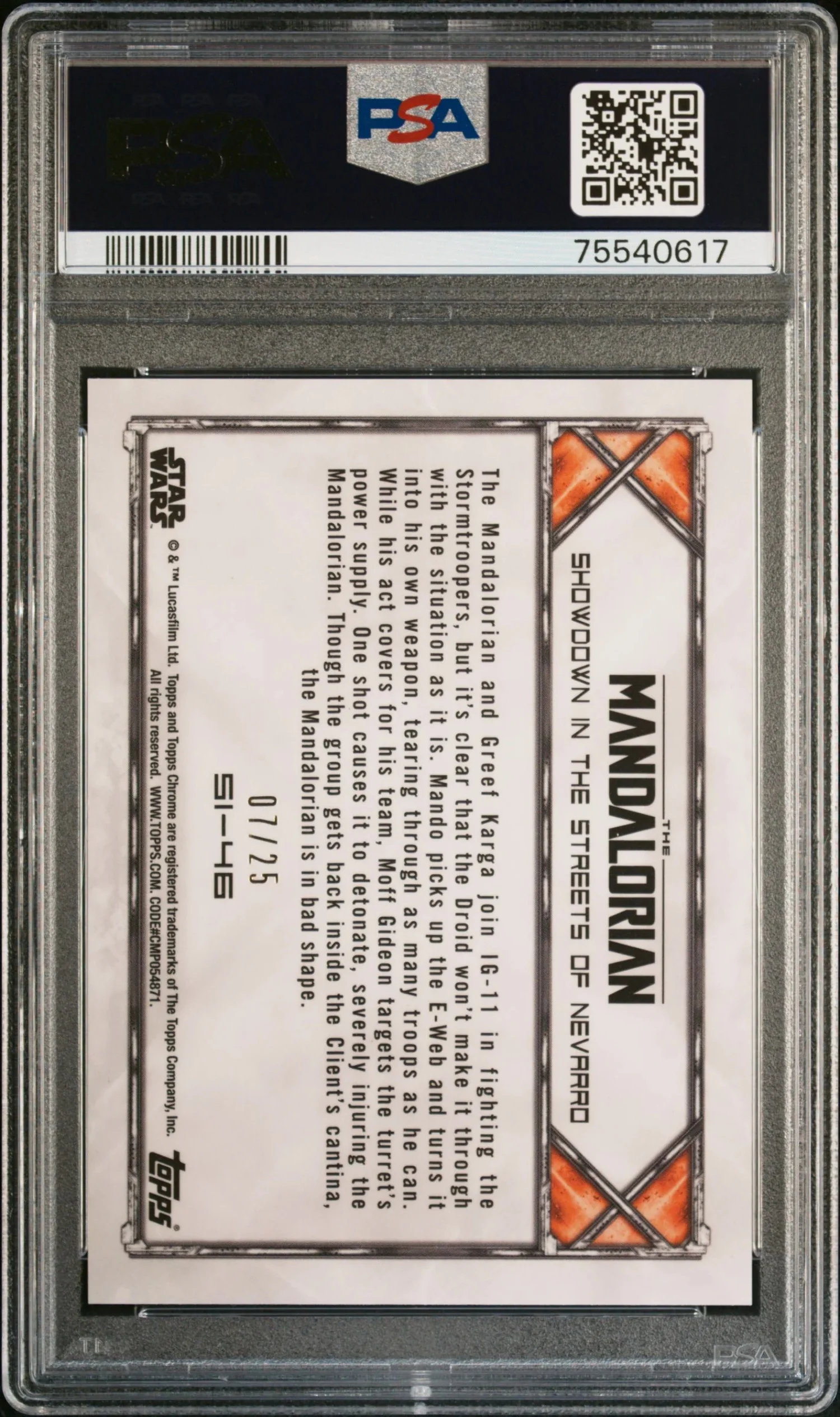 2022 Topps Chrome Star Wars SHWDWN/STRTS/NEVARRO Card # 46 PSA 10