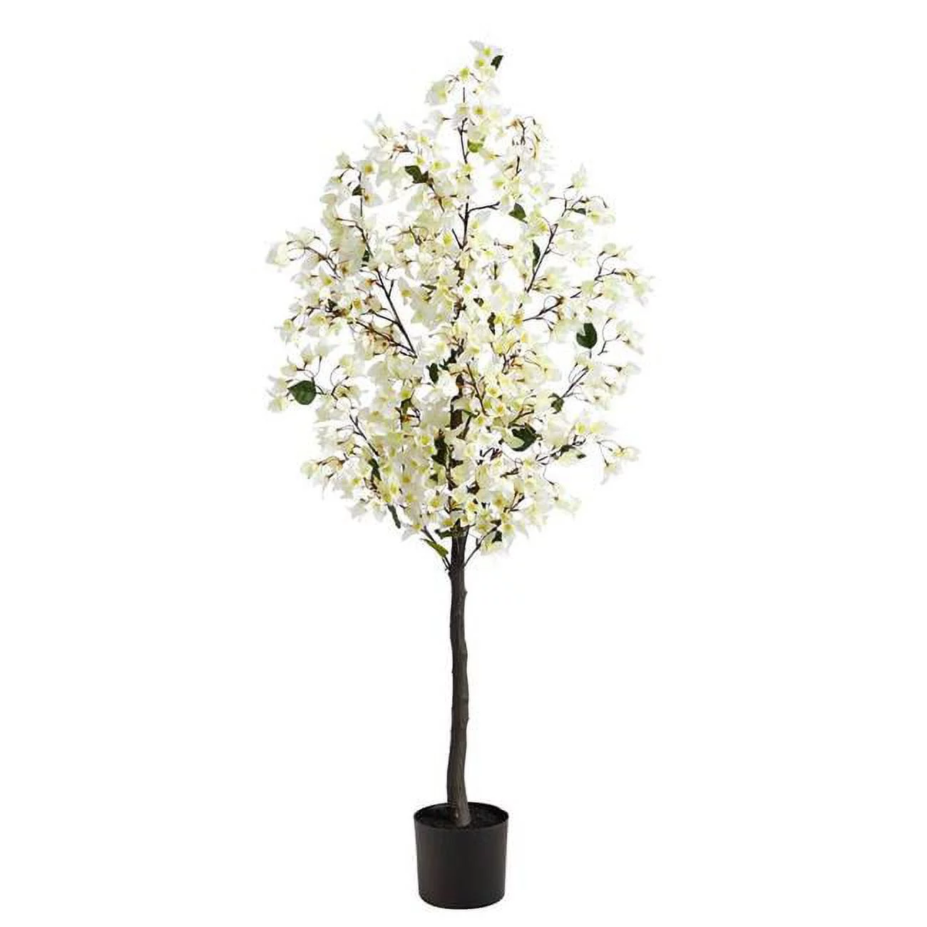 Nearly Natural  5 ft. Bougainvillea Artificial Tree, White